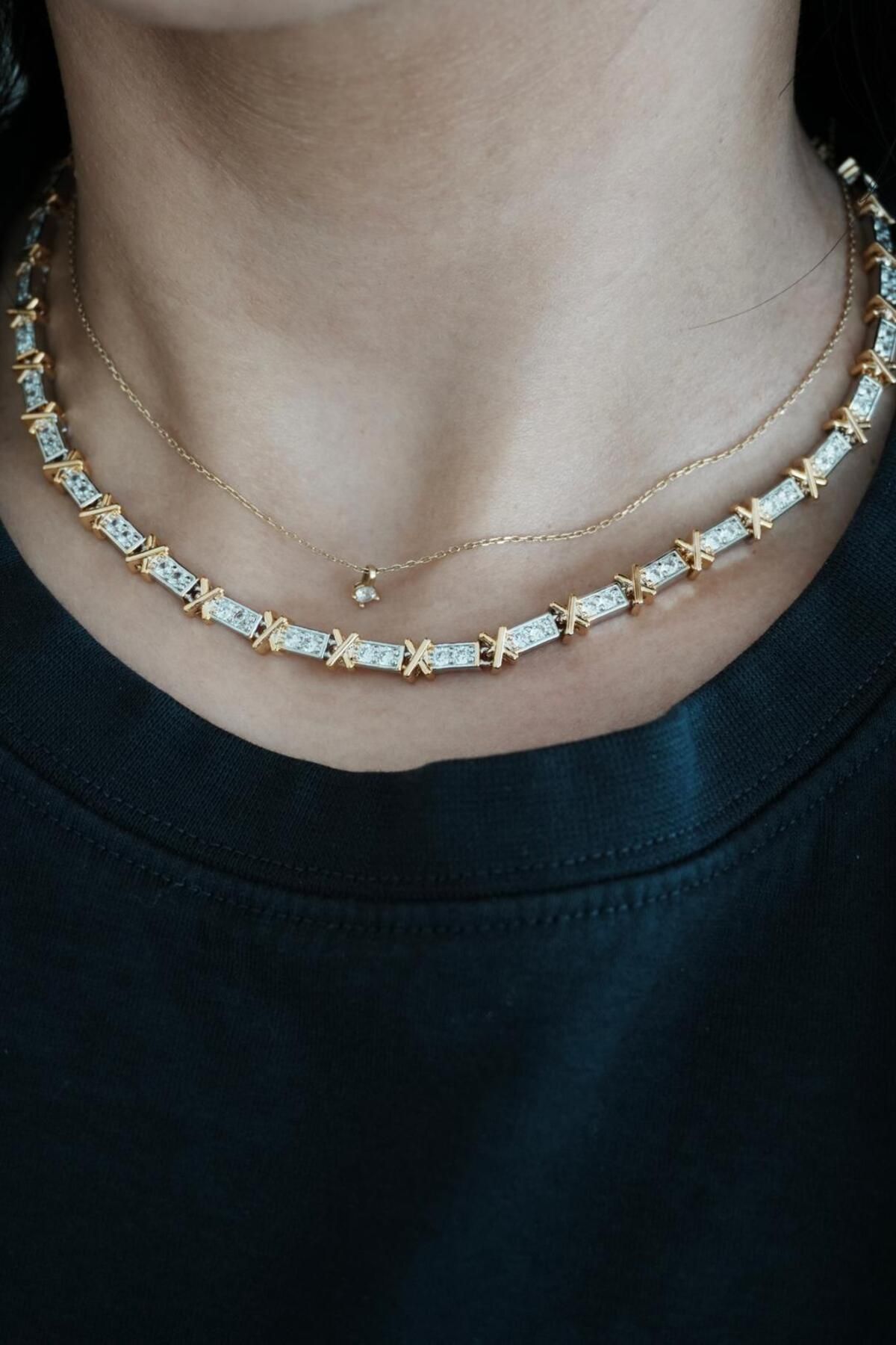 minimojewels Daphne Çelik X Döküm Su Yolu Kolye