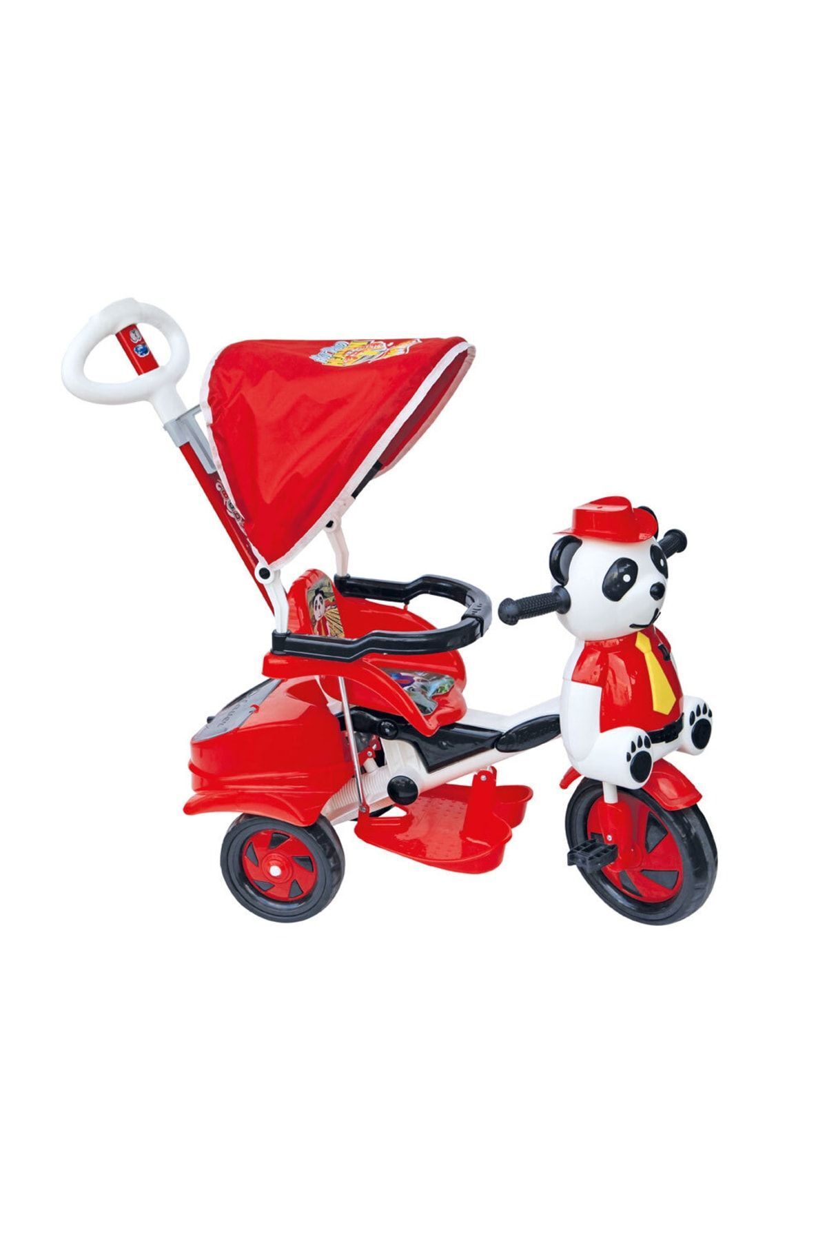 SerenityHaven Baby Poufi Panda Ebeveyn Kontrollü Bisiklet /itmeli Tenteli Çocuk Bisikleti