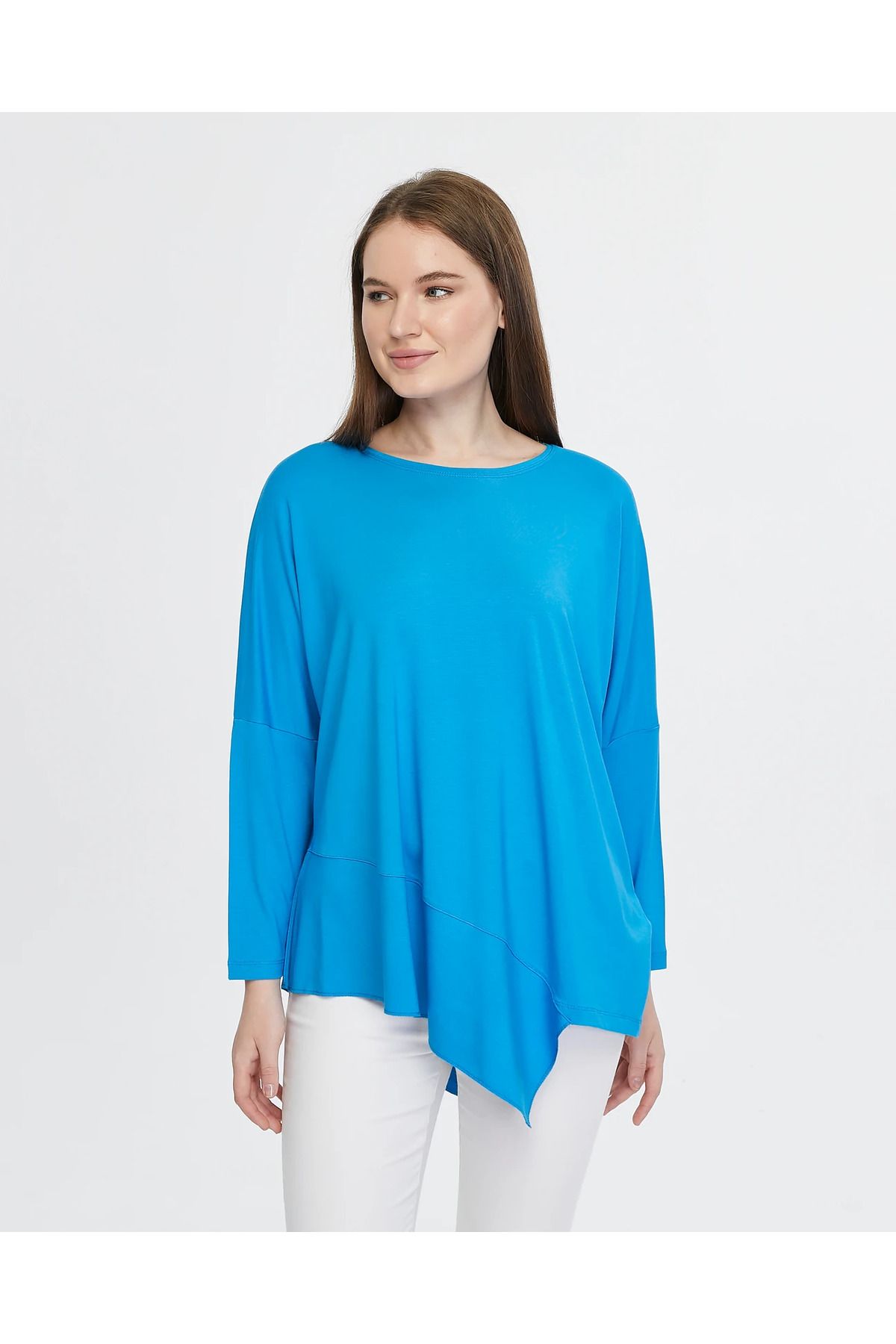 Ranasubaşı Asimetrik Basic Bluz Turkuaz