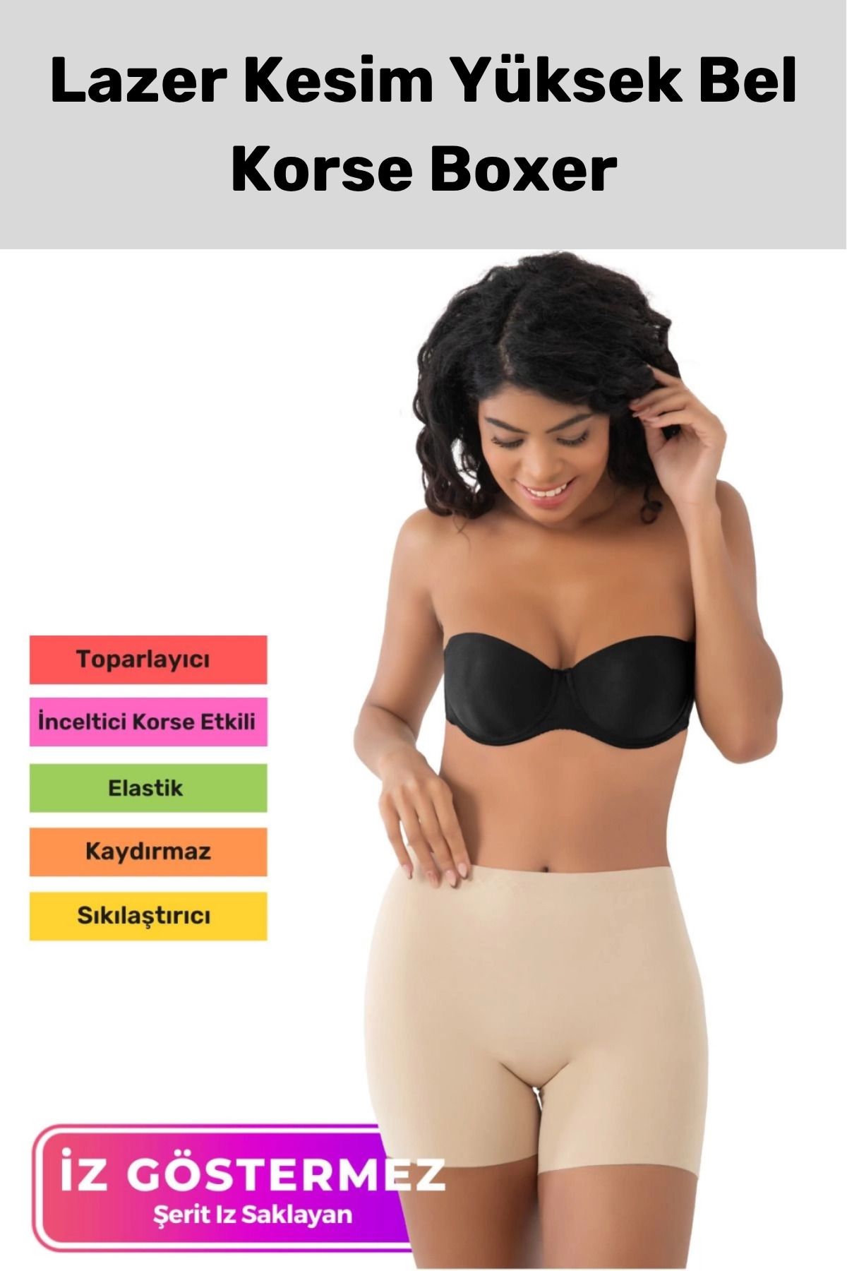 PeraNova Premium İz Göstermeyen Toparlayıcı Sıkılaştırıcı Şekillendirici Lazer Kesim Yüksek Bel Korse Boxer