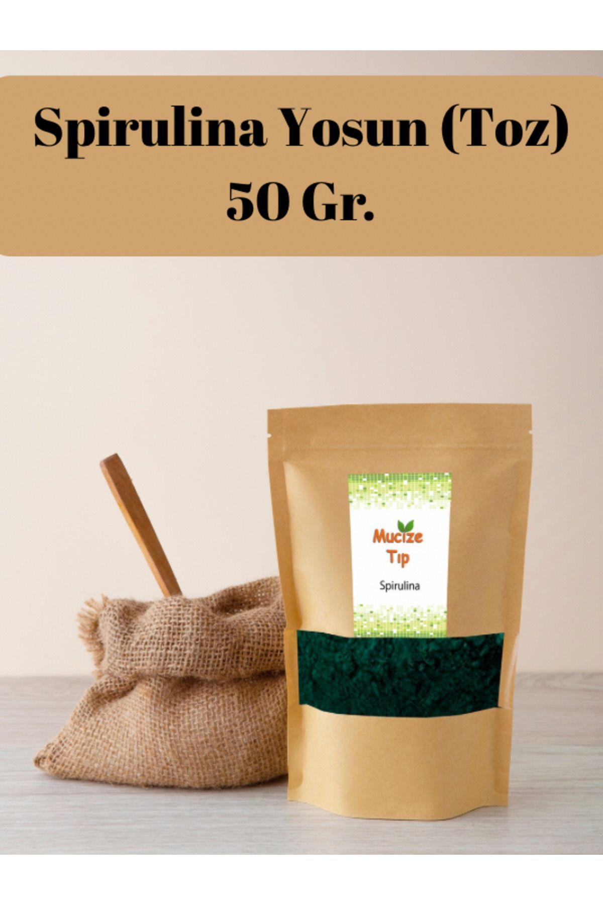 Mucize Tıp Spirulina Yosun (Toz) %100 Saf 50 G.
