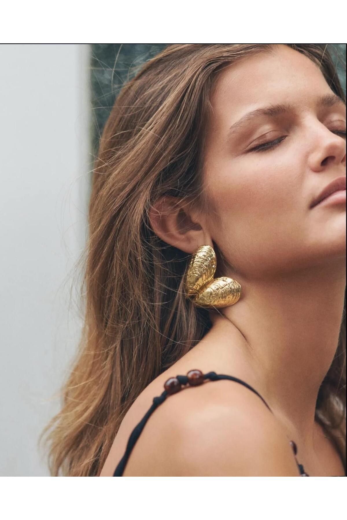 SELISYAJEWELRY Çelik Midye Kalp Küpe