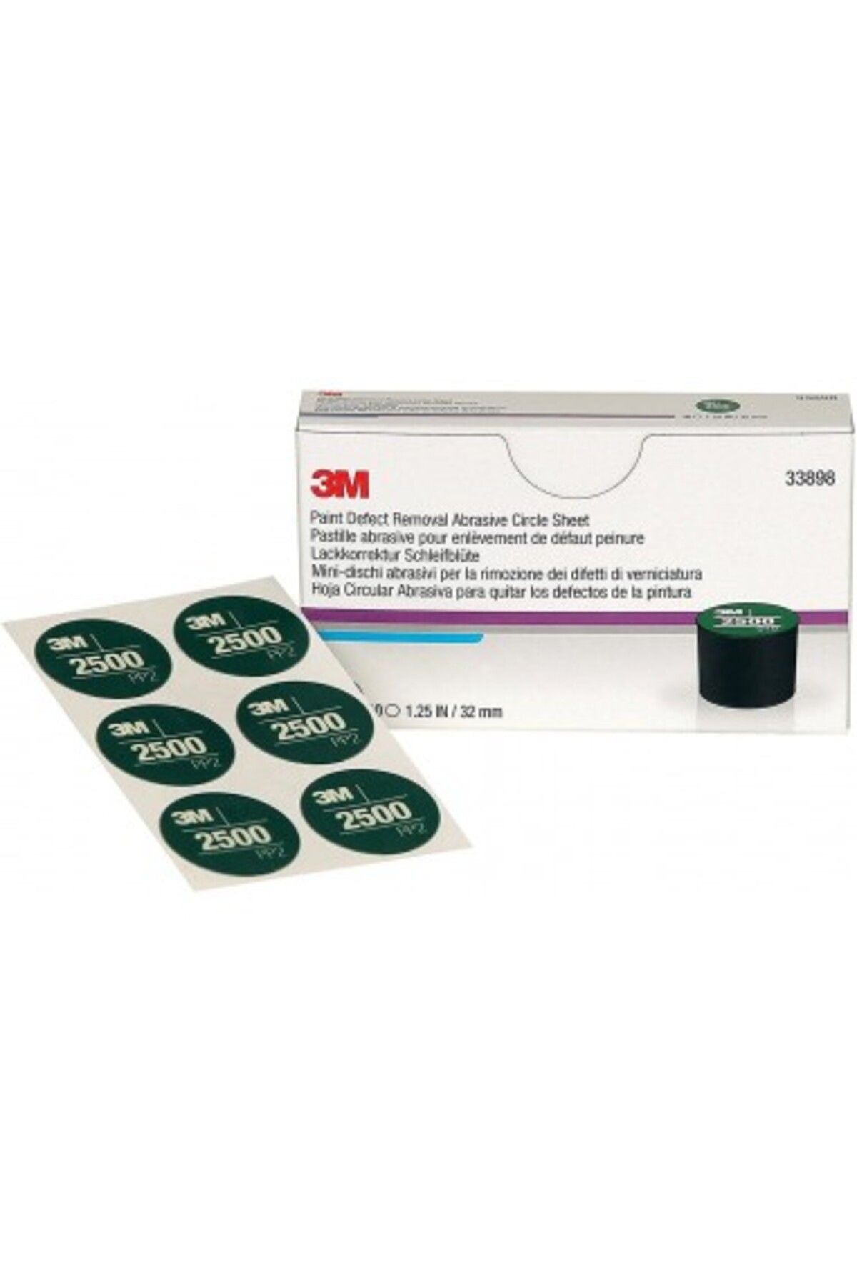 3M-Abrasive circle sheet for removing paint defects P2500 10pcs/box, 3M 1