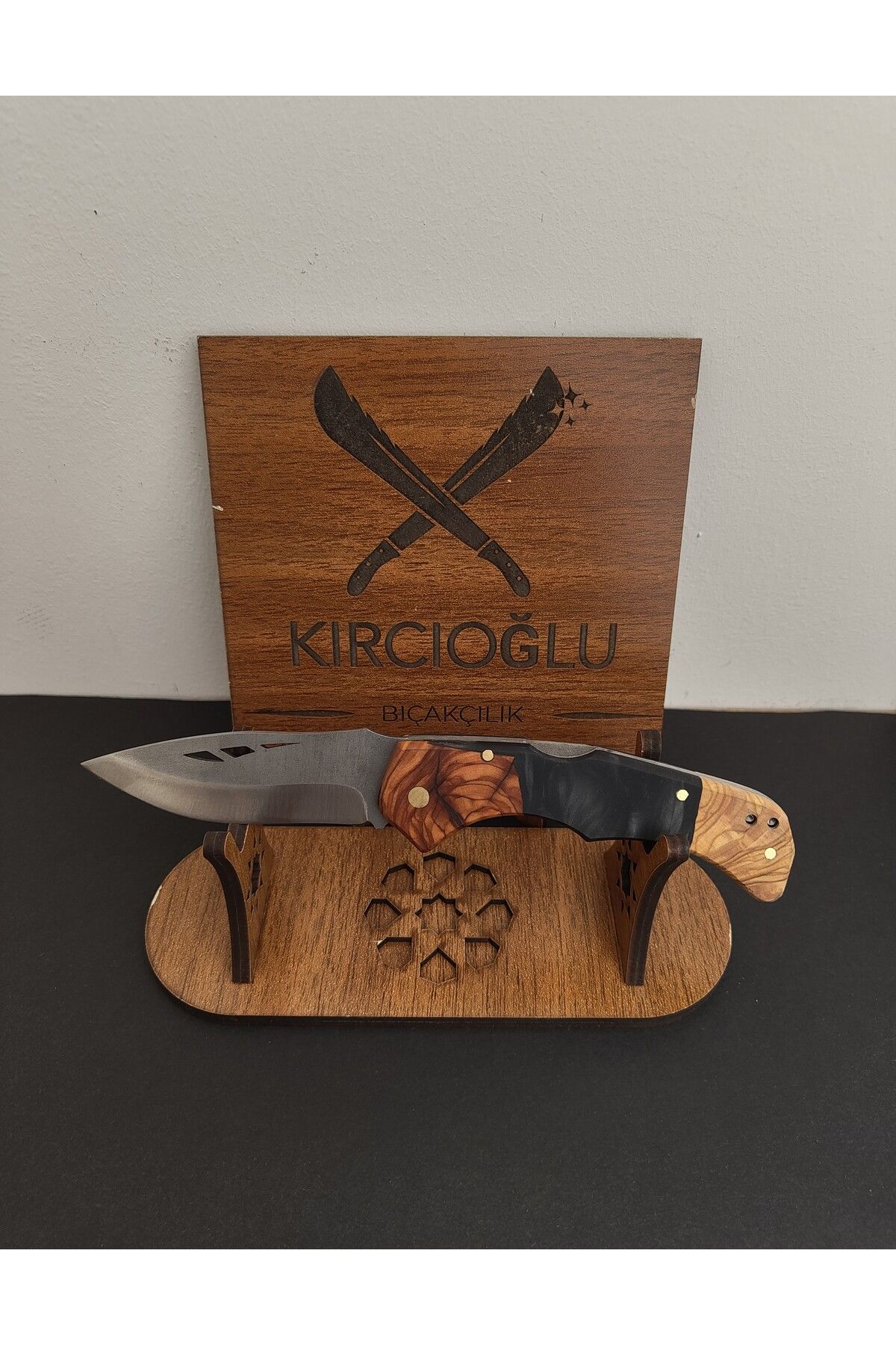 Krc Knife Epoksi ve Ahşap Kabze Çakı