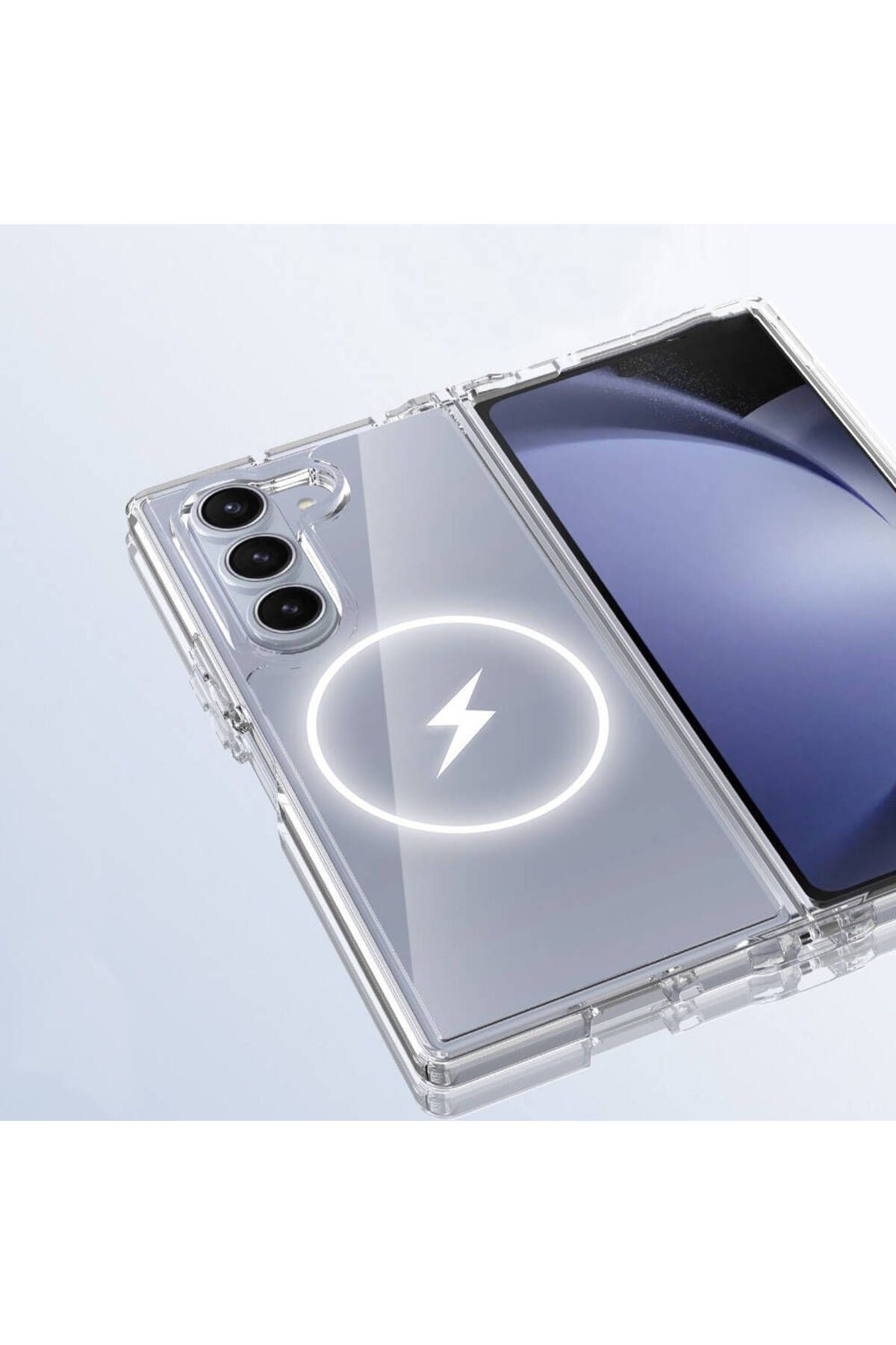 dream case Galaxy Z Fold 6 MagSafe Özellikli Şeffaf Sert Embos Kapak