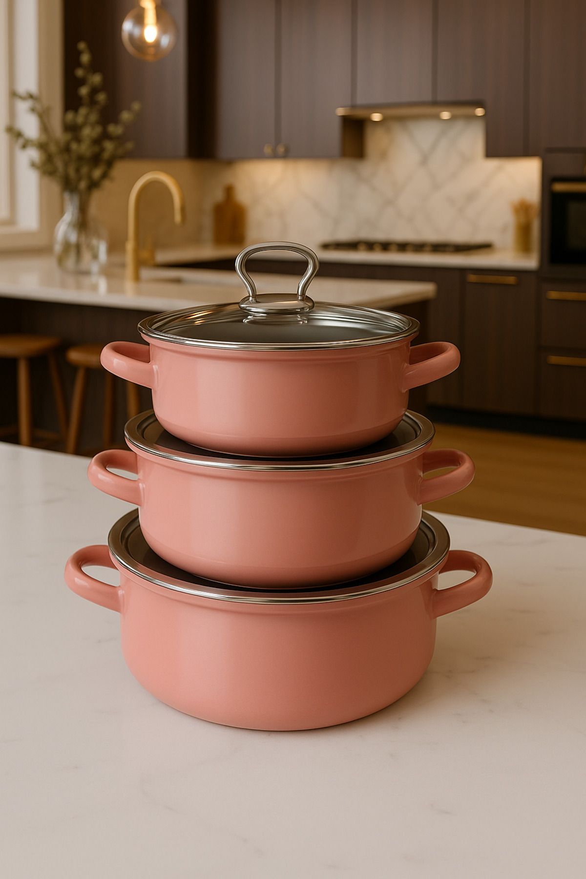 Davet Mary Emaye 3 Lü Güveç Set - 14-16-18 Cm
