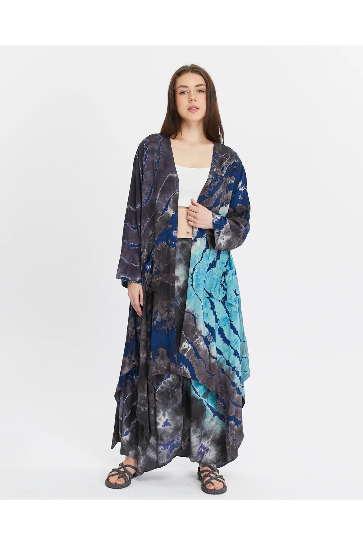 Ranasubaşı Batik Kaftan 0170 İndigo