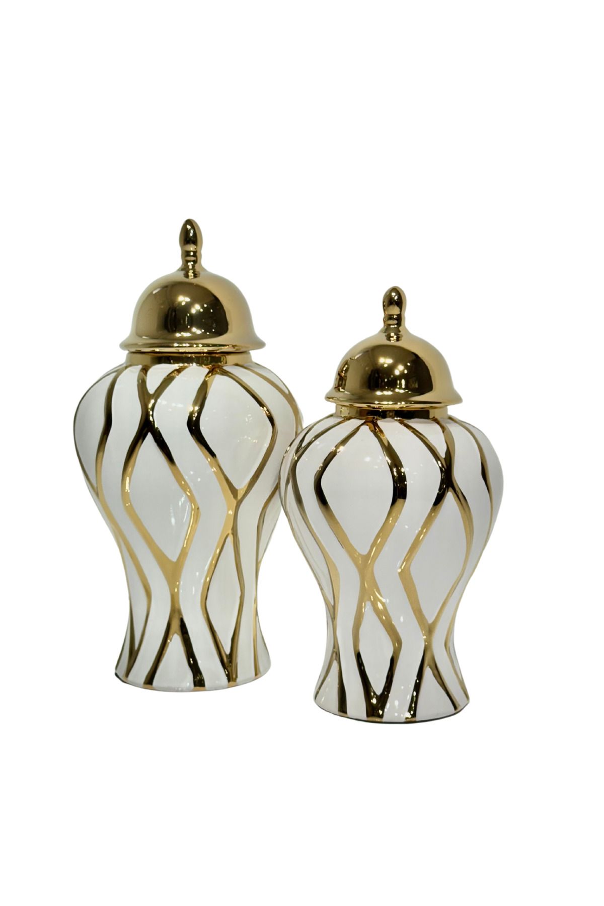Lara Decor Gold Dalgalı Seramik Küp Set