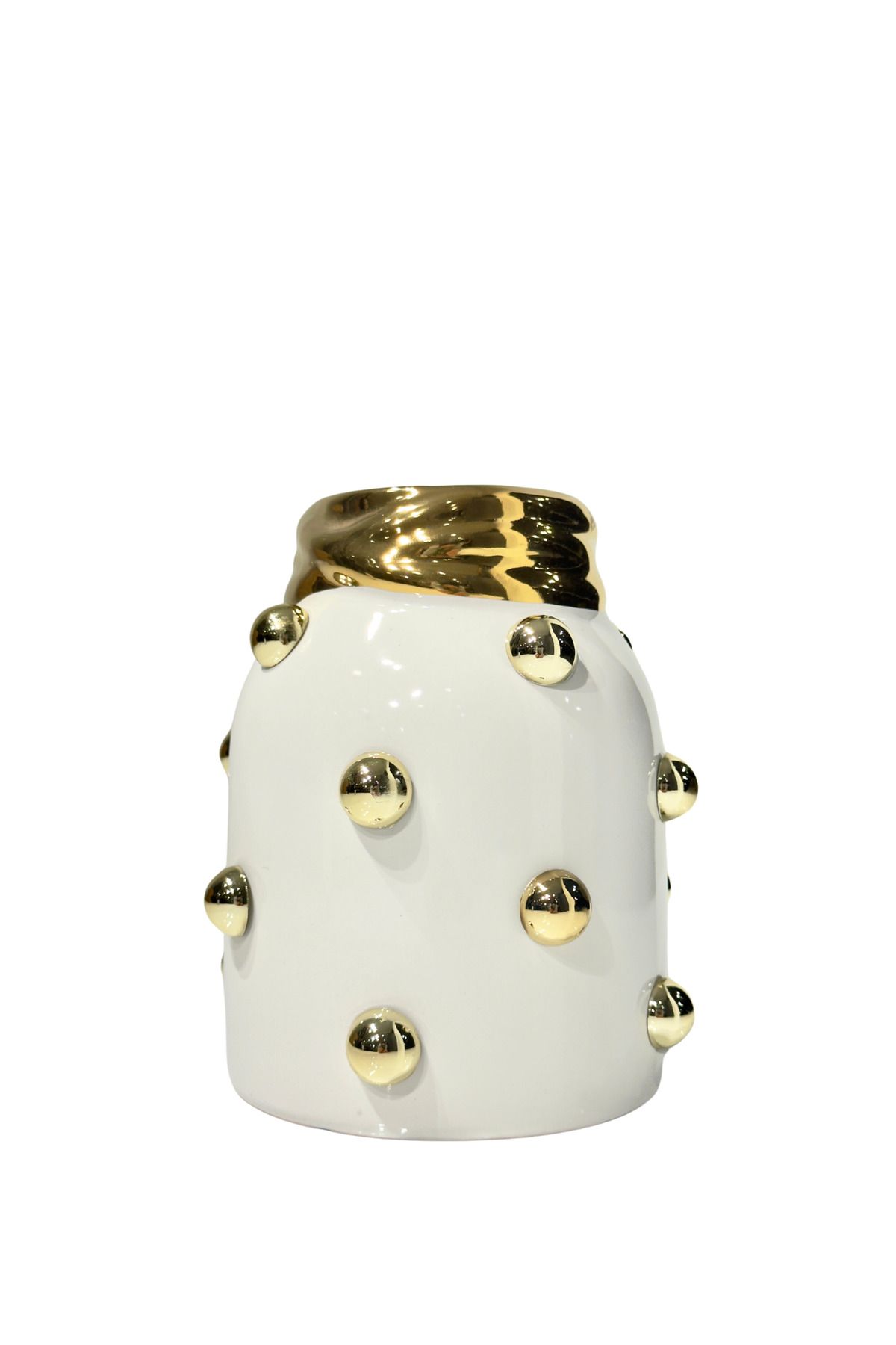 Lara Decor Gold Benekli Mini Seramik Vazo