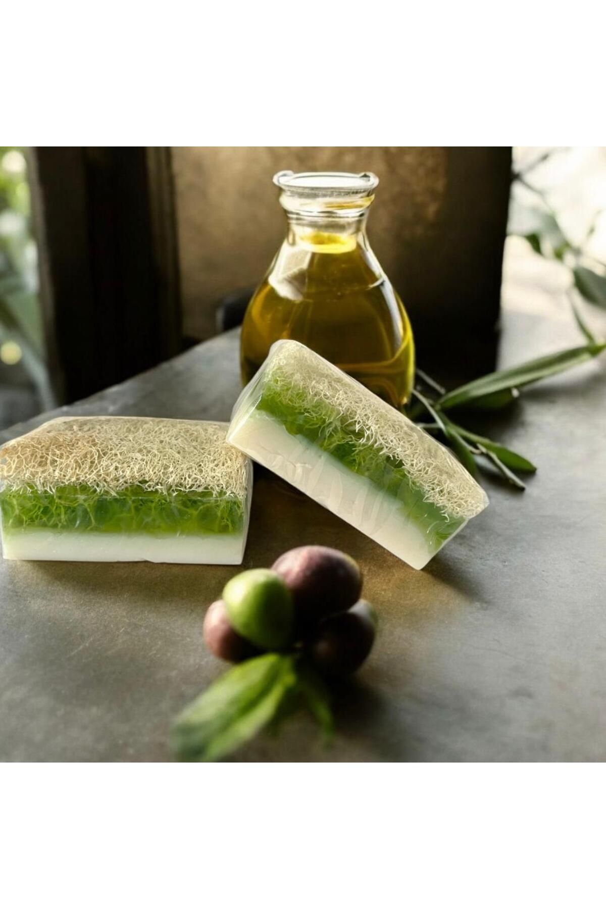 ALJEN ORGANİC Doğal Kabak Lifli Sütlü ve Zeytinyağlı Sabun 130 gr(1 ADET)
