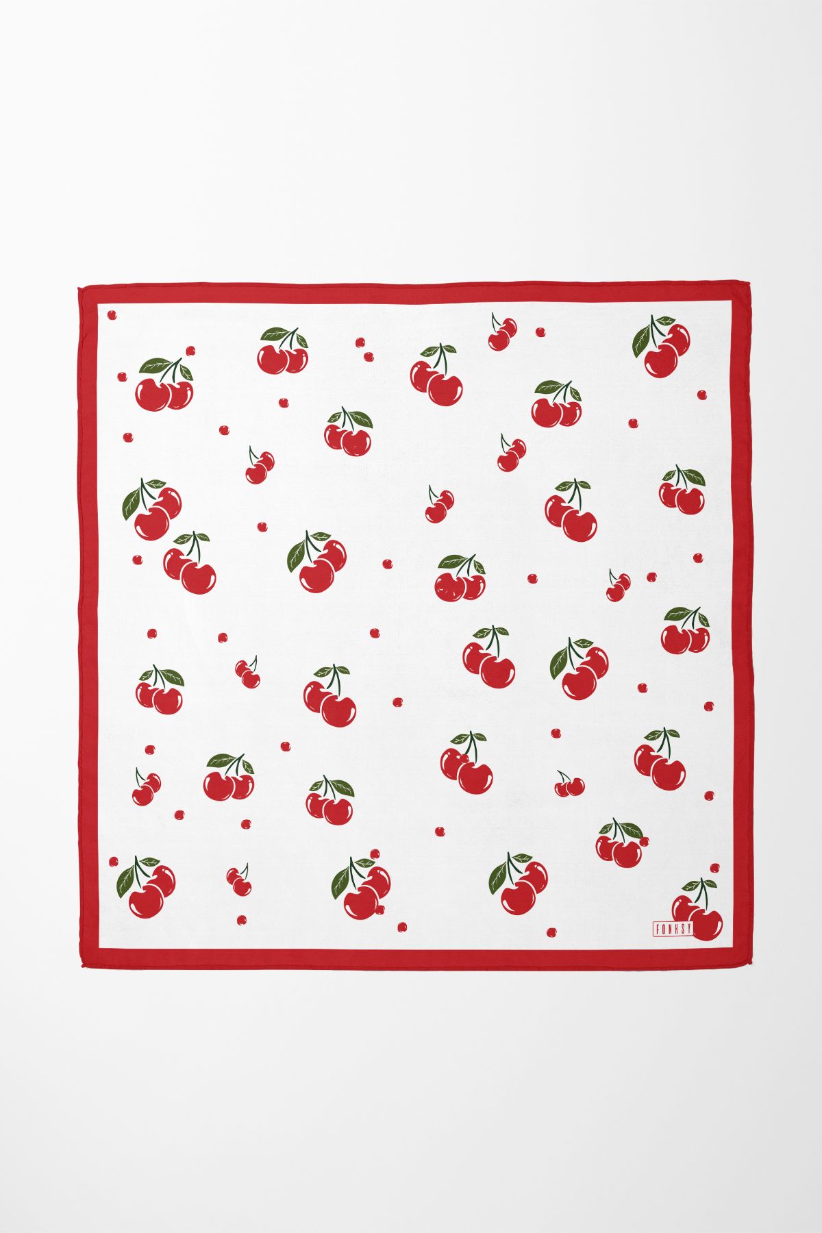 Sozakko Cherry Mood Twill Kadın Saç & Boyun Aksesuarı – Bandana ve Fular