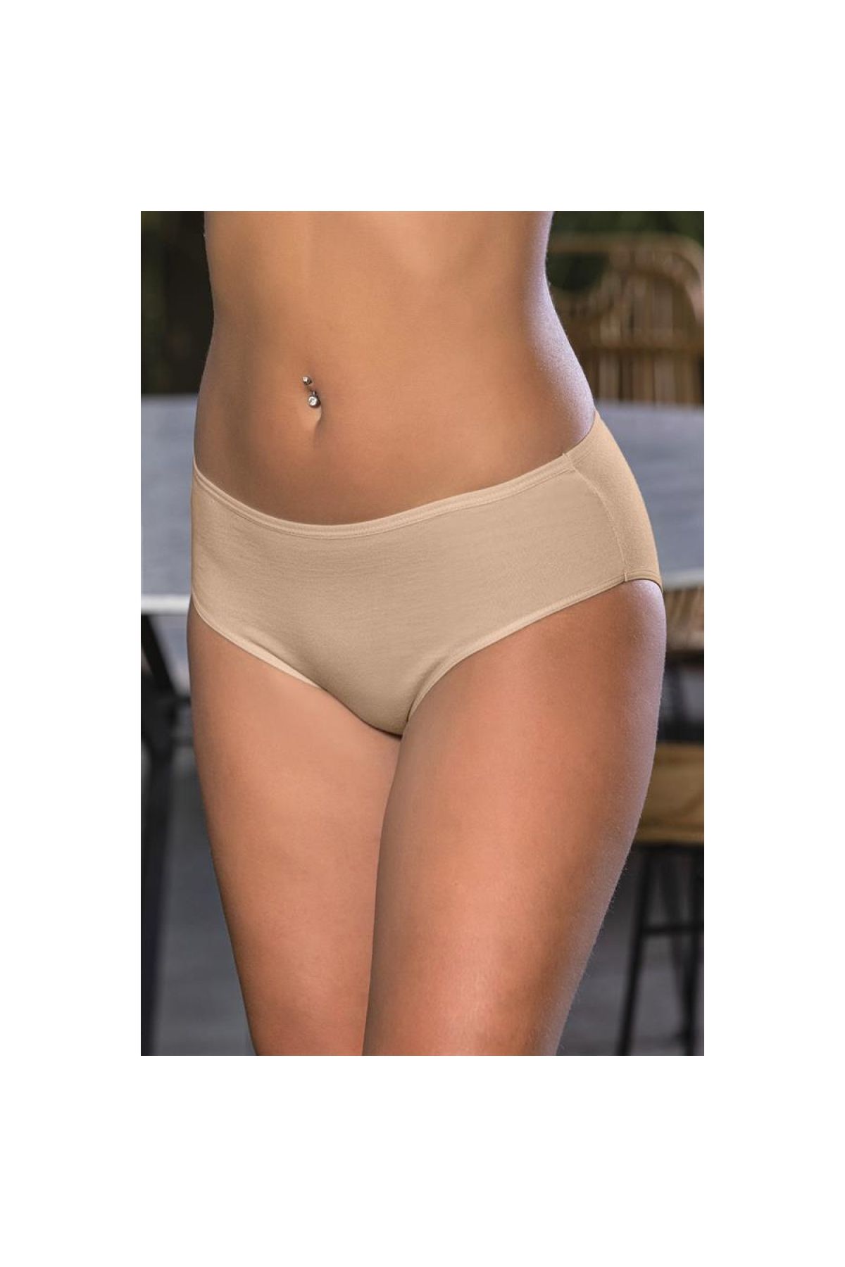 Marsilyan Pamuklu Yüksek Bel Slip Külot Ten (brf2966)