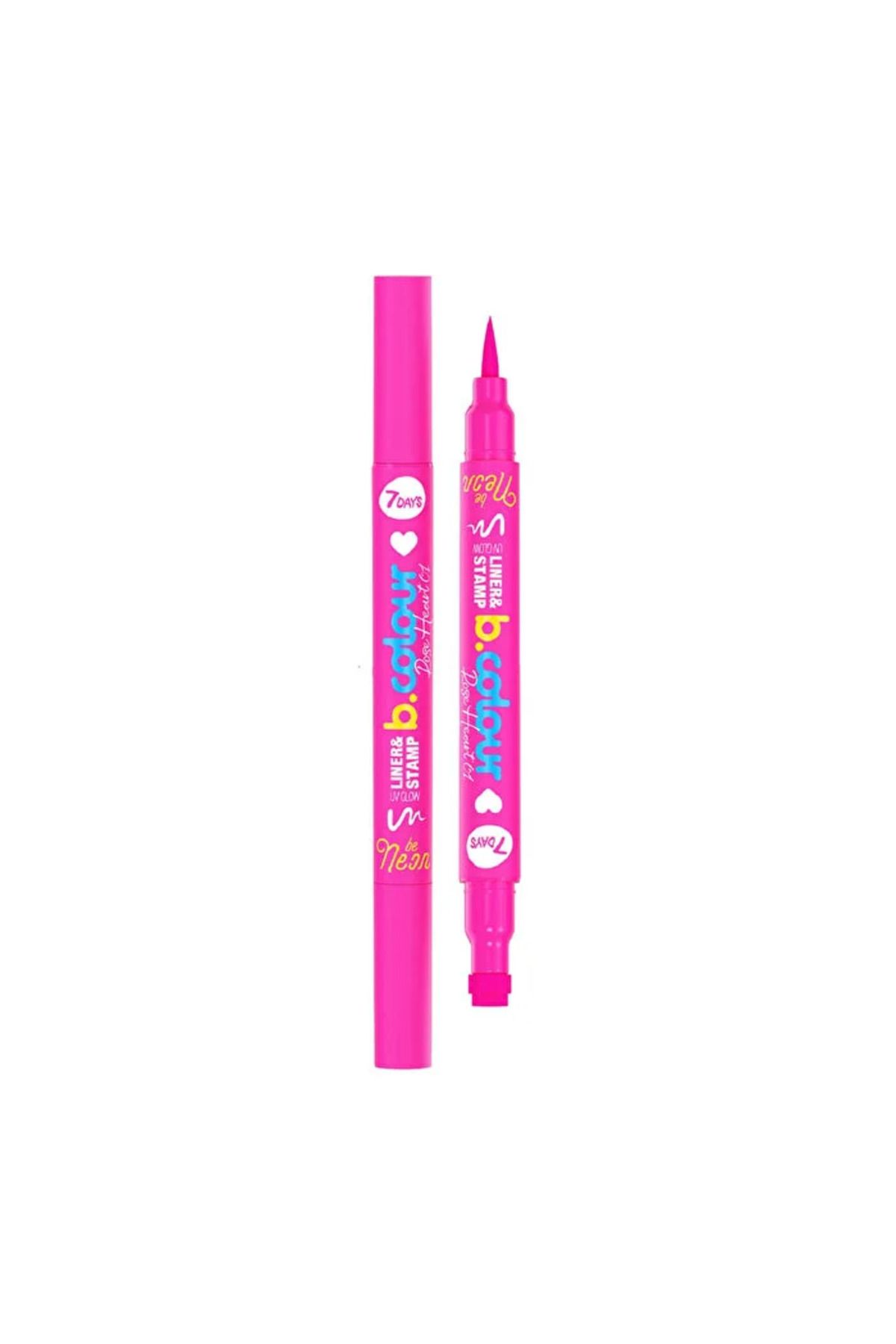 7DAYS B.Colour Likit UV Glow Eyeliner - 01 Rose Heart Pink - 1 adet