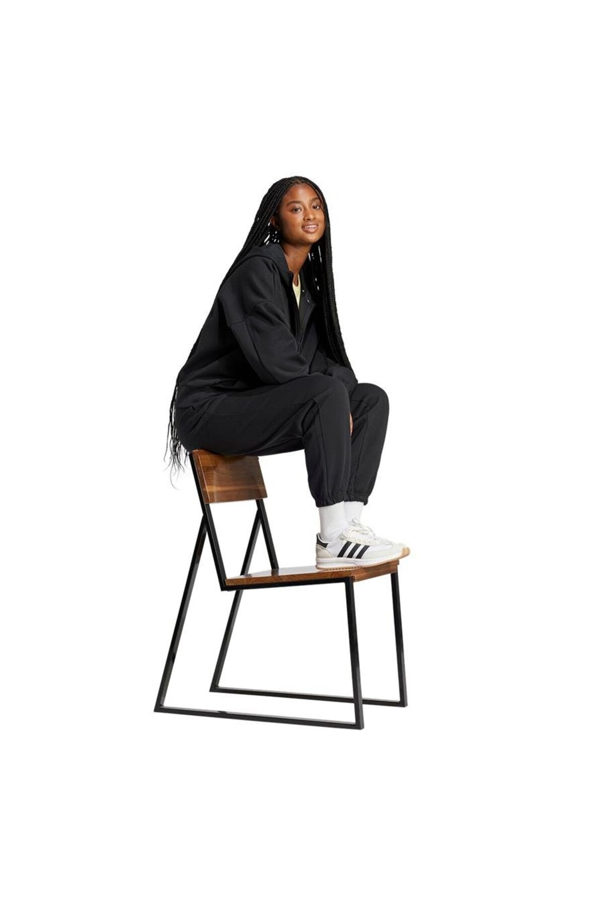 adidas-Women's Black Sweatshirt W Fi Sl Fz Hd Je3989 3