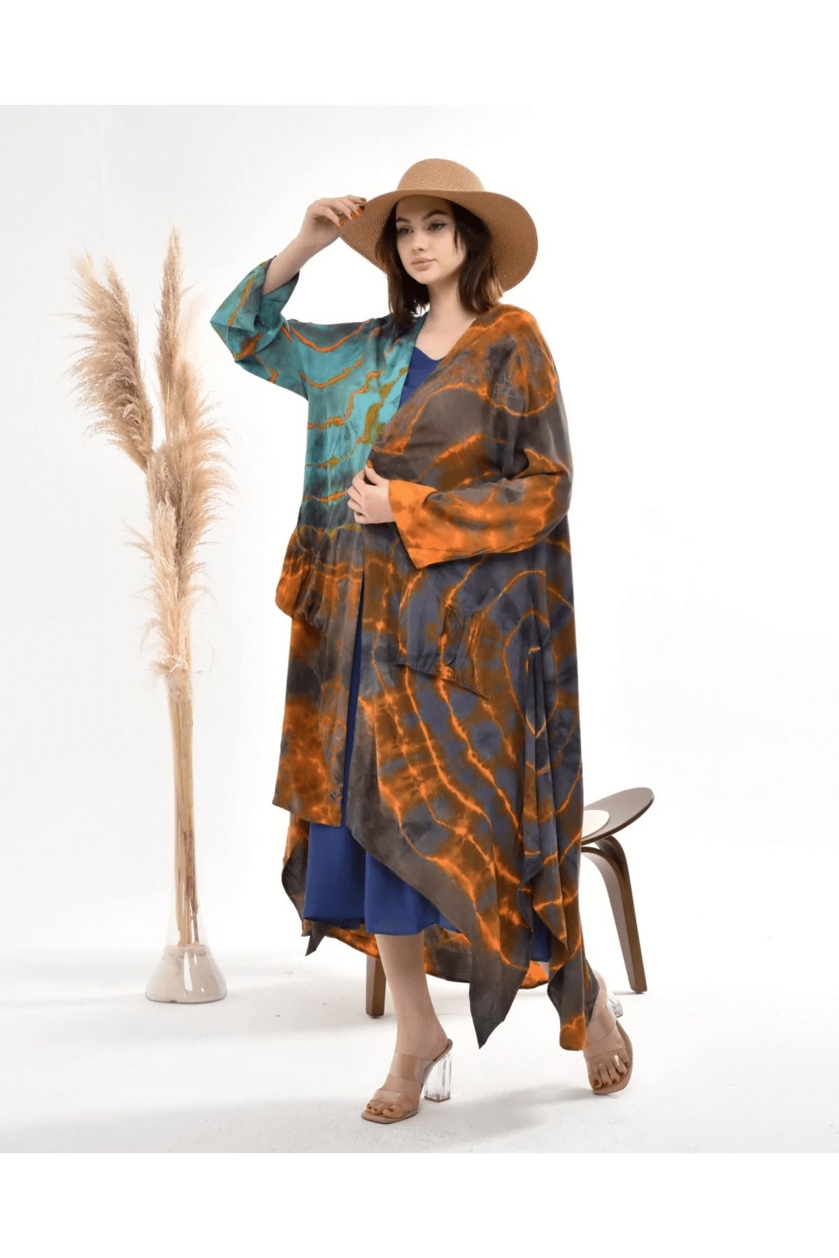 Ranasubaşı Batik Kaftan 0170 Turuncu