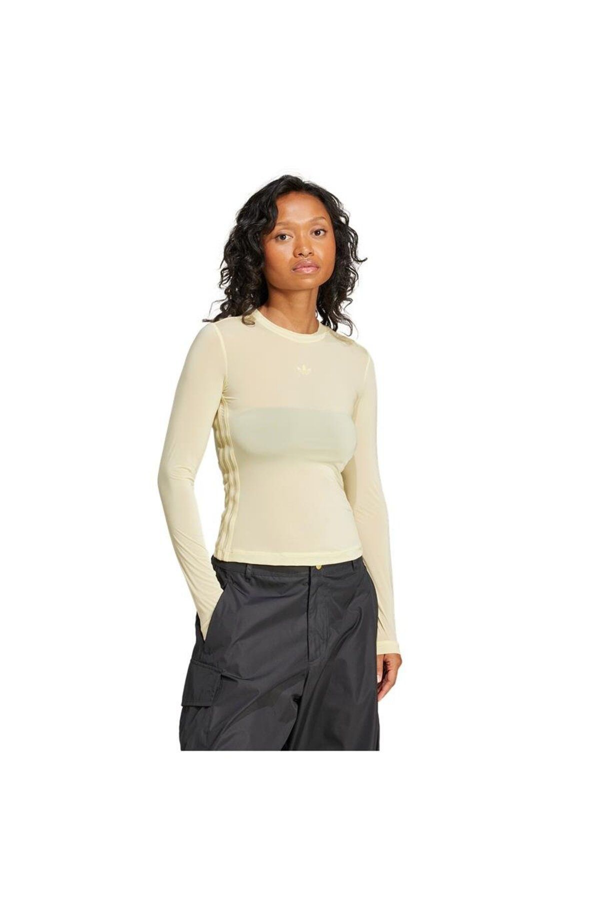 adidas Kadın Sarı Sweatshirt SHEER 3S LS JD3599