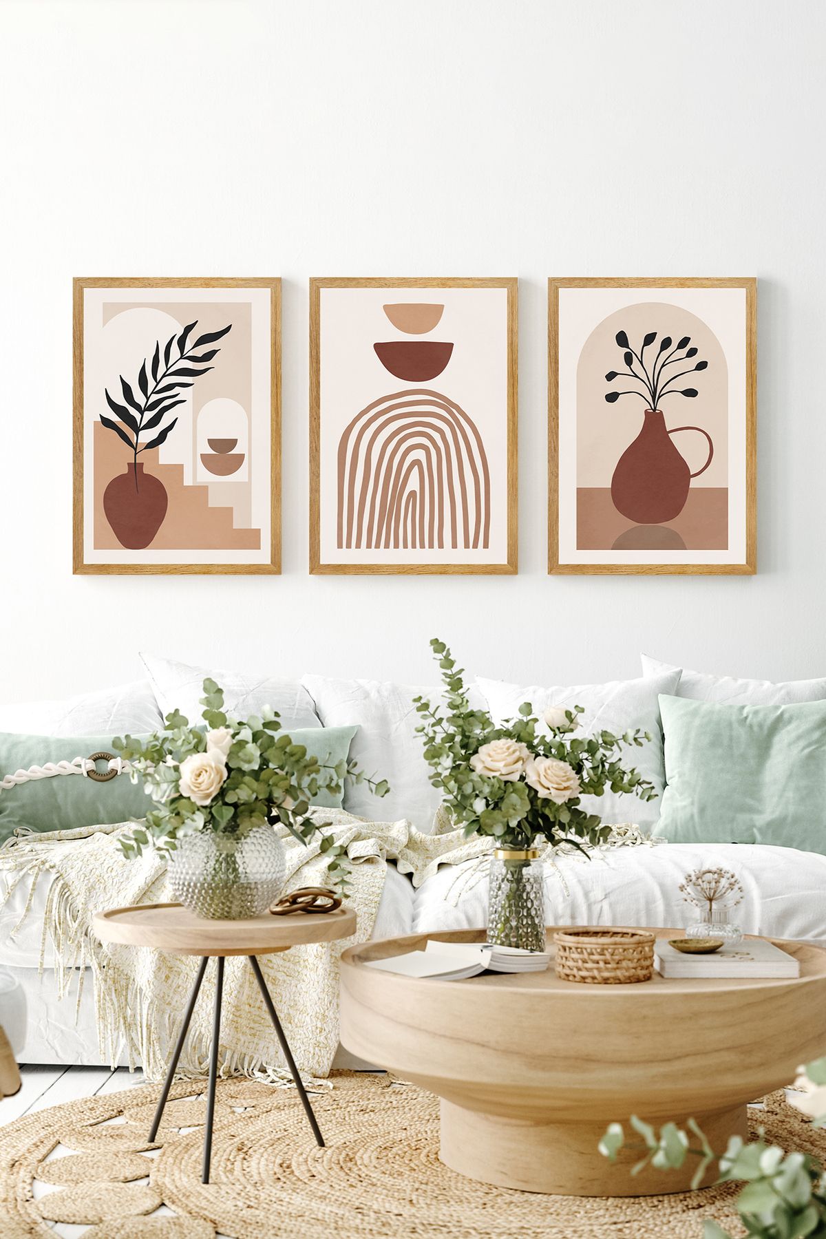 artflow 3 Parça Çerçeve Görünümlü Mdf Tablo Seti