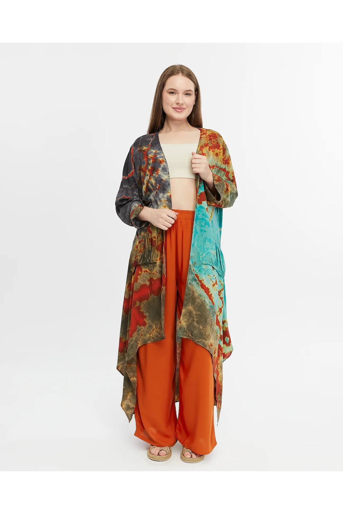 Ranasubaşı Batik Kaftan 0170 Kiremit