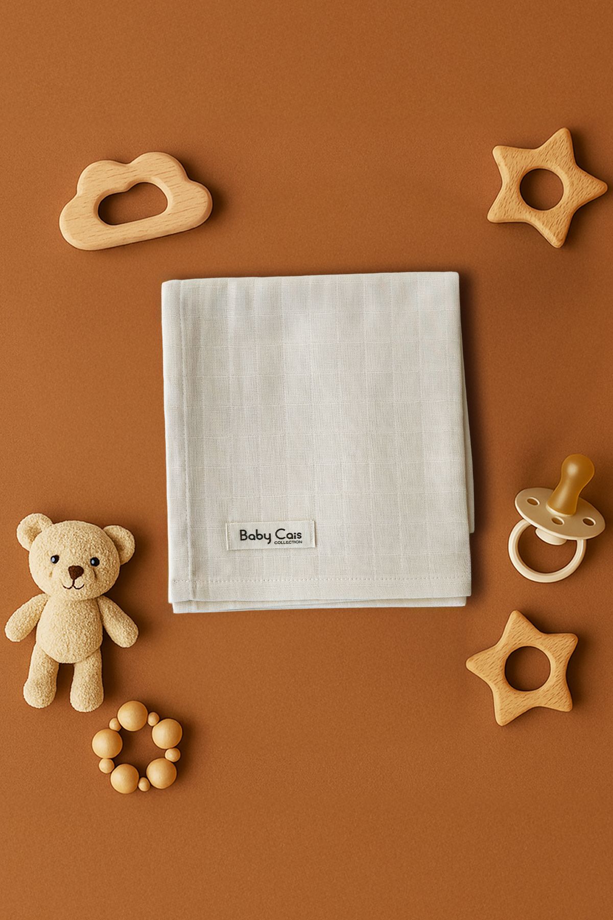 Baby Cais Collection Organik %100 Pamuk Müslin Bebek Örtüsü – Kundak, Bebek Battaniyesi, Ağız Bezi, Alt Açma Örtüsü