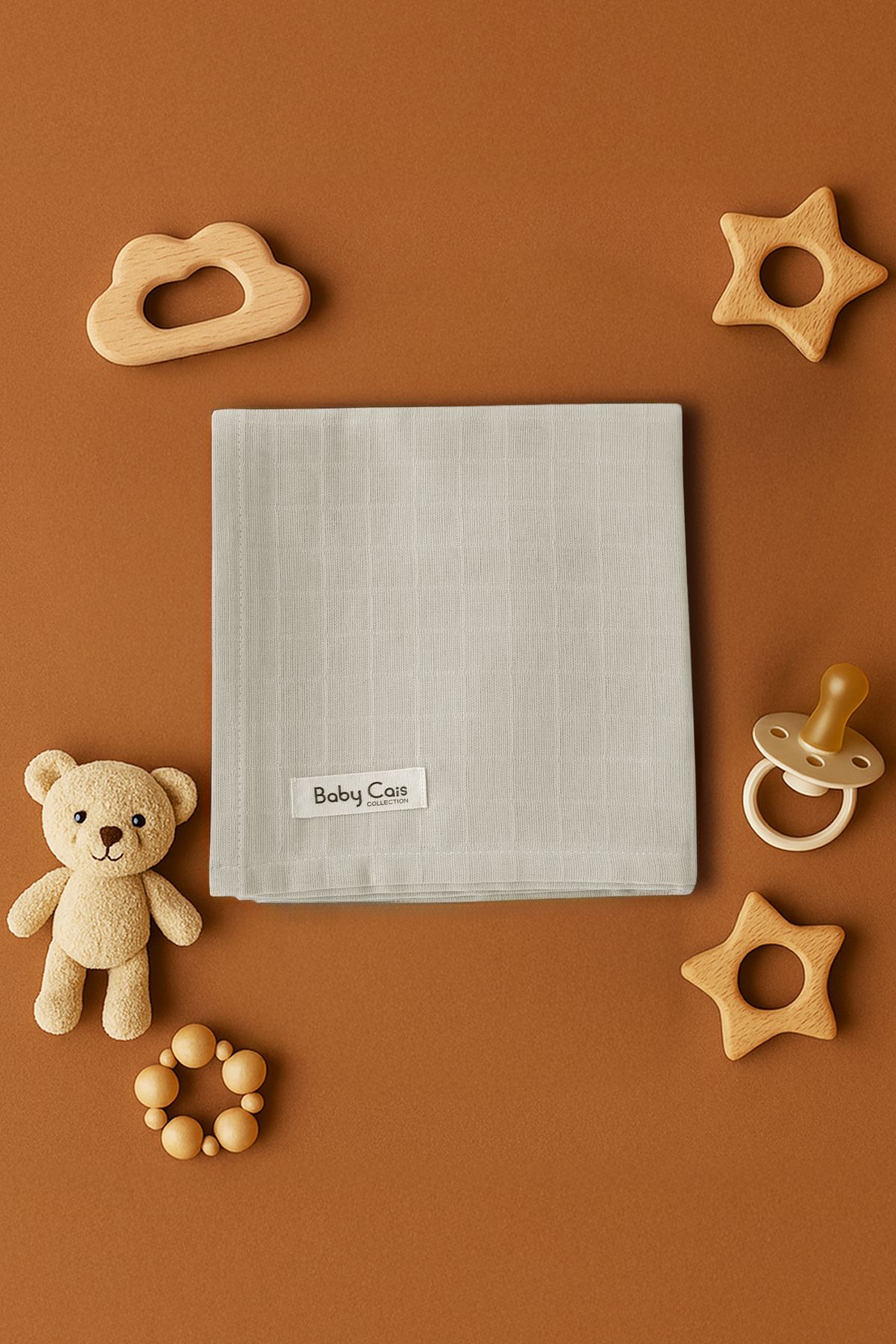 Baby Cais Collection Organik %100 Pamuk Müslin Bebek Örtüsü – Kundak, Bebek Battaniyesi, Ağız Bezi, Alt Açma Örtüsü