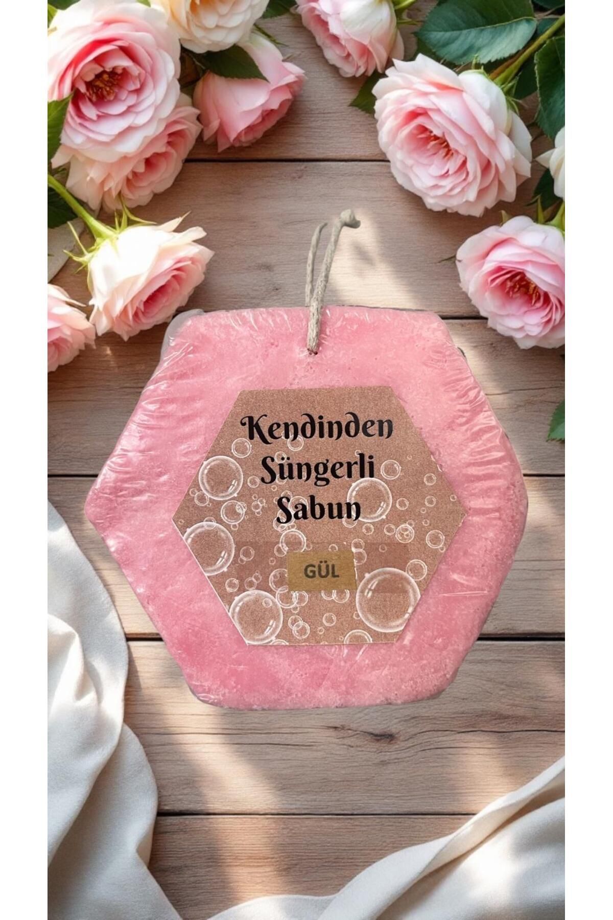 ALJEN ORGANİC Kendinden Süngerli Gül Sabunu 100 gr (1 ADET)