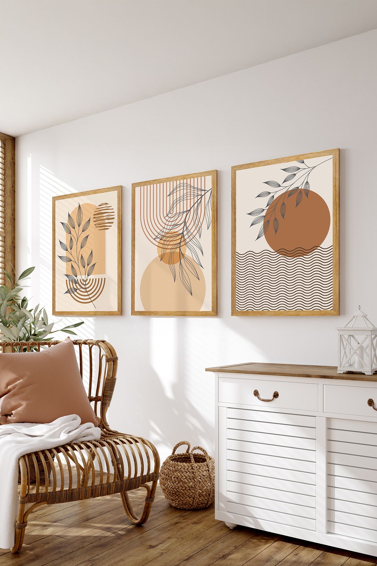 artflow 3 Parça Çerçeve Görünümlü Mdf Tablo Seti