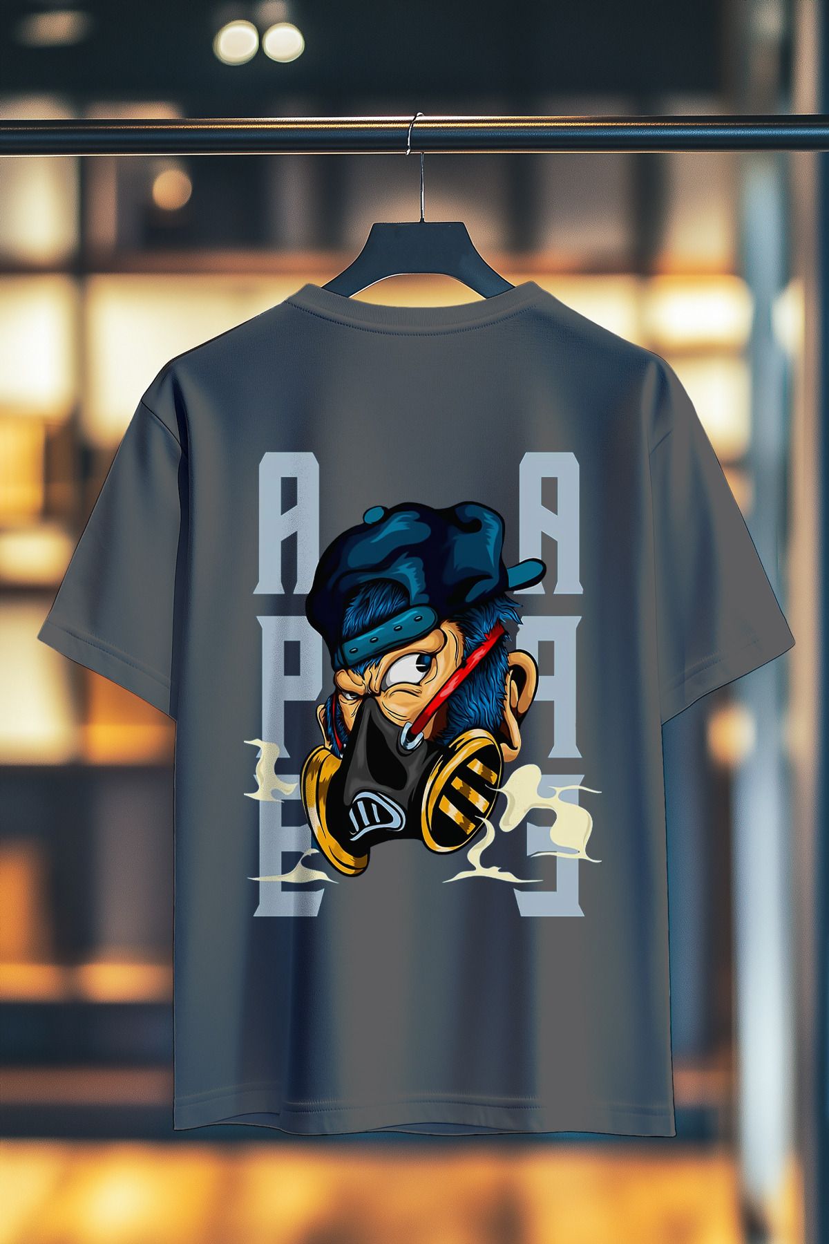 BookOrBook APE %100 Pamuk Premium Kalite Sırt Baskılı T-Shirt