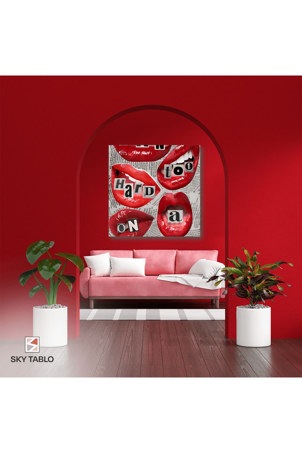 Home Kırmızıya Fısıldayan Harfler Kanvas Tablo