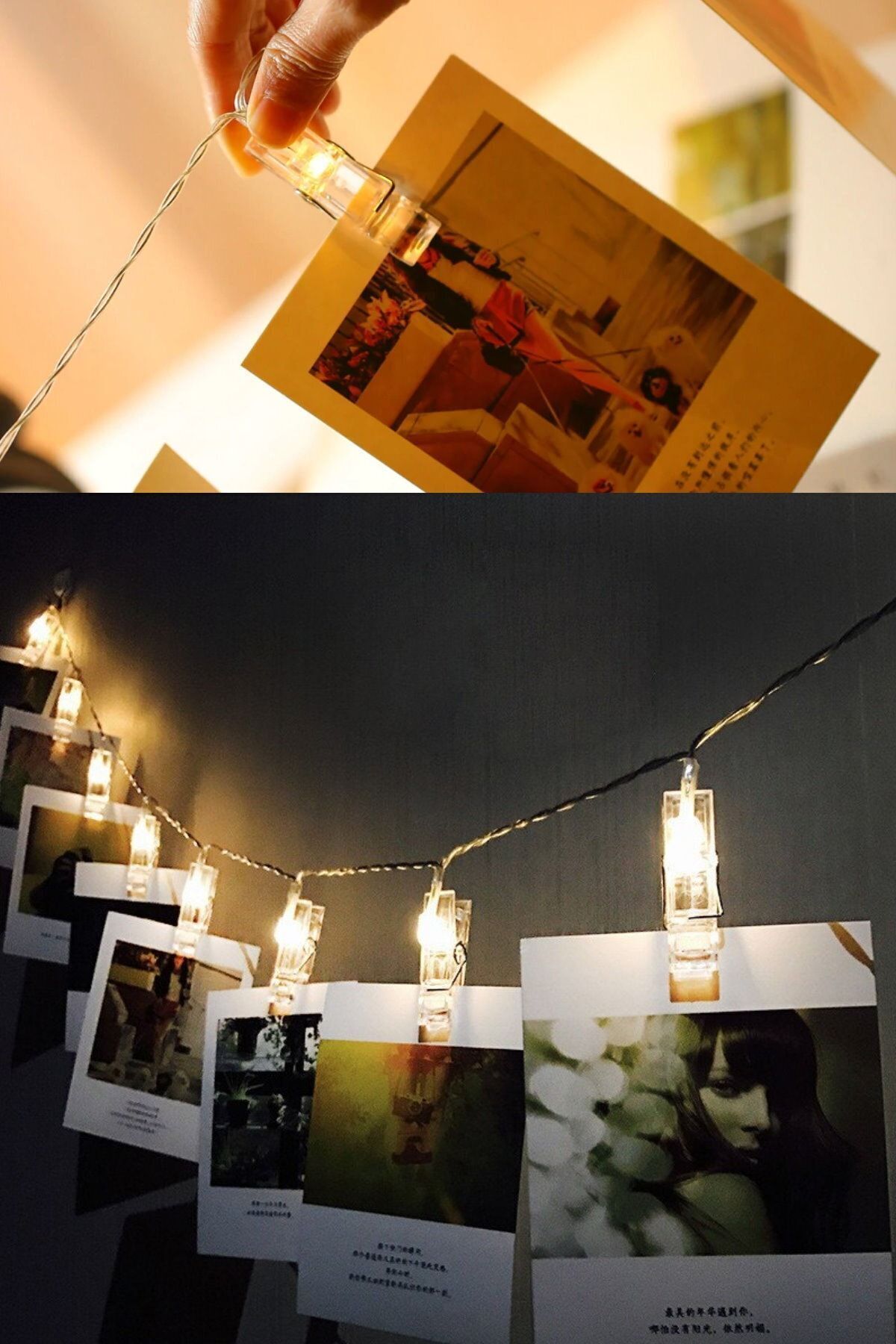 etteminönütoptanticaret 10 Mandallı Instax Mini Fotoğraf Mandalı Işıklı 3 Metre Gün Işığı Fotoğraf Askılı Mandal Kağıt Askı