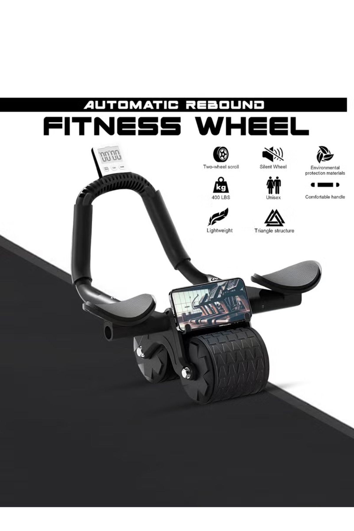 Denx-Automatic Rebound Abdominal Wheel,Ab Roller for Abdominal Exercise Machine,Abs Workout Equipment 3