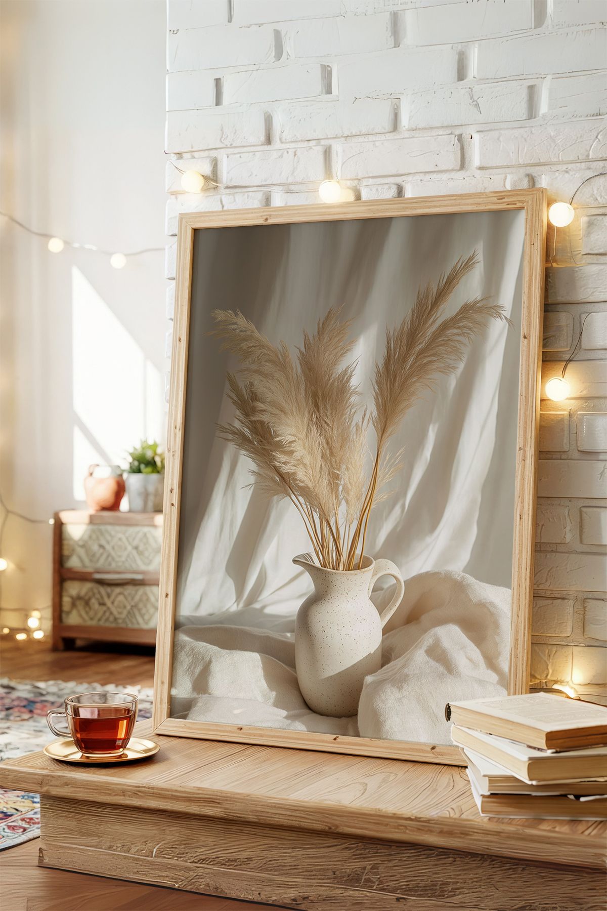 AKSU SANAT Pastel Vazo, Minimalist Vazo, Kanvas Poster, Çerçevesiz Kanvas Poster 1MİPSTR1