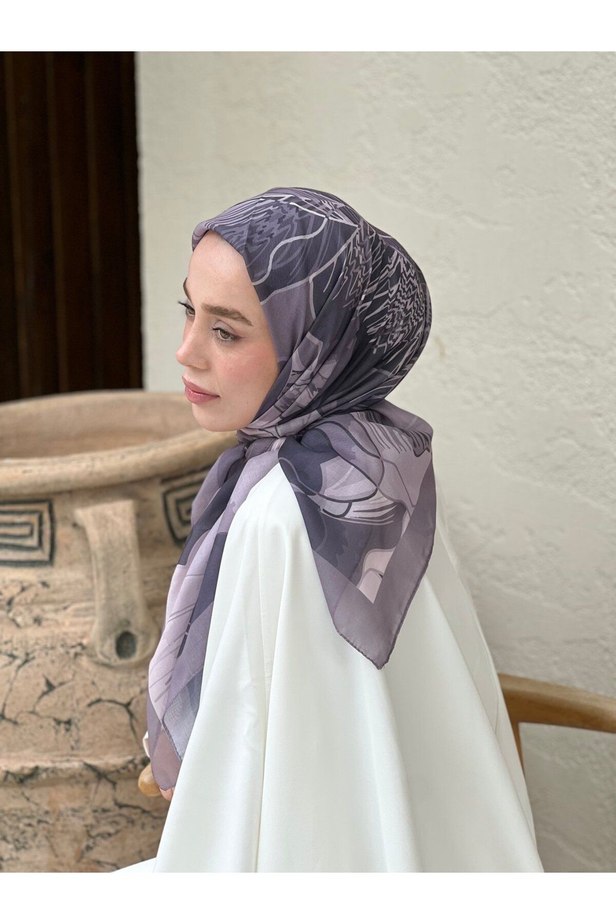 Modakaşmir 110 Cm Orkide Desen Eşarp