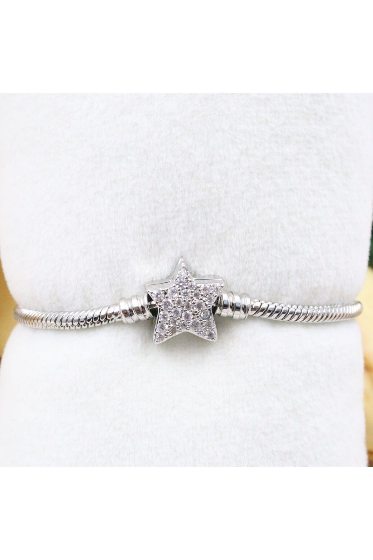 mercanjewelry Silver Zirkon Taşlı Yıldız Model Charm Bileklik