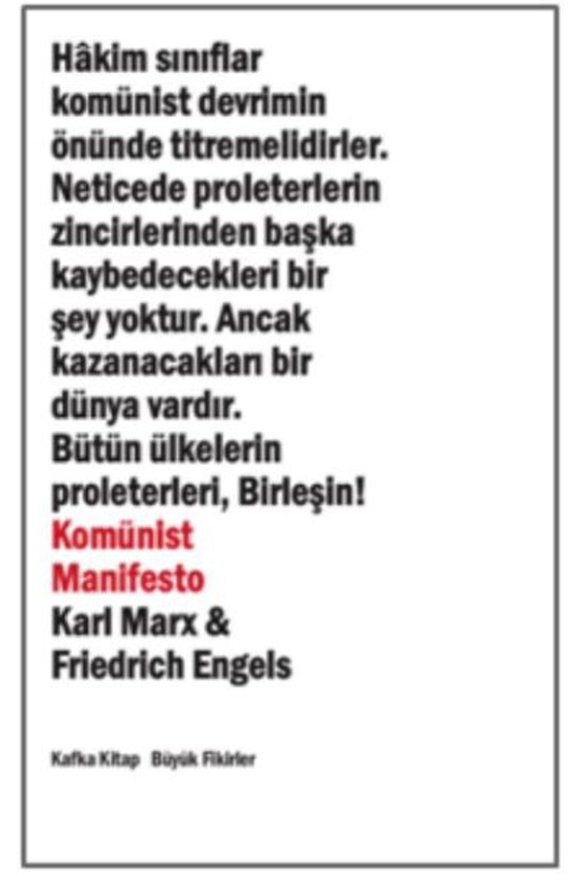 Kafka Yayınevi Komünist Manifesto