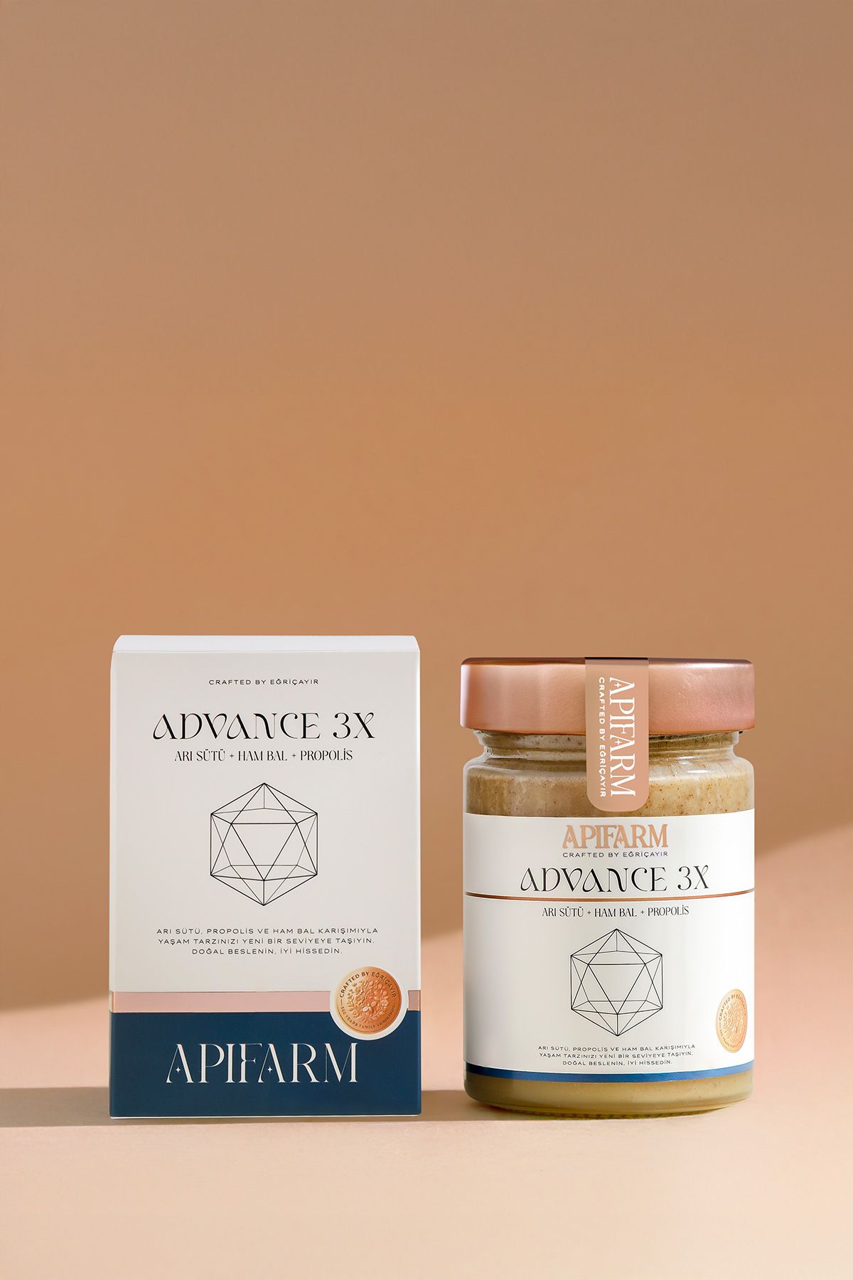 Apifarm Advance 3X Arı Sütü + Ham Bal + Propolis 415g