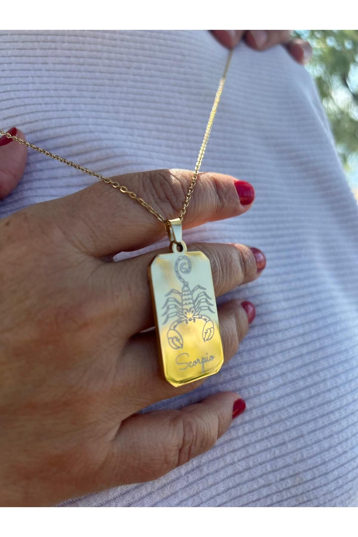 Minerva Astro Shop Gold Çelik Akrep Burcu Kolyesi | Zodyak Takı Serisi | Astroloji Sembolü | Minimal & Şık Kolye