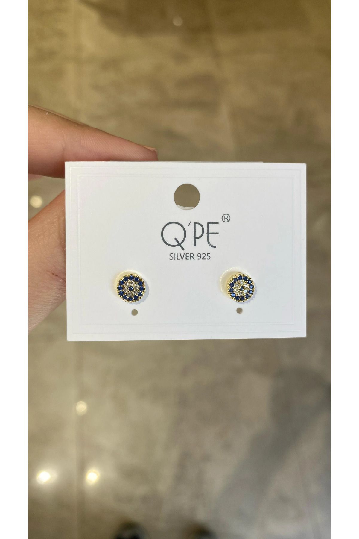 Yares Accessories Gold nazar boncuğu küpe
