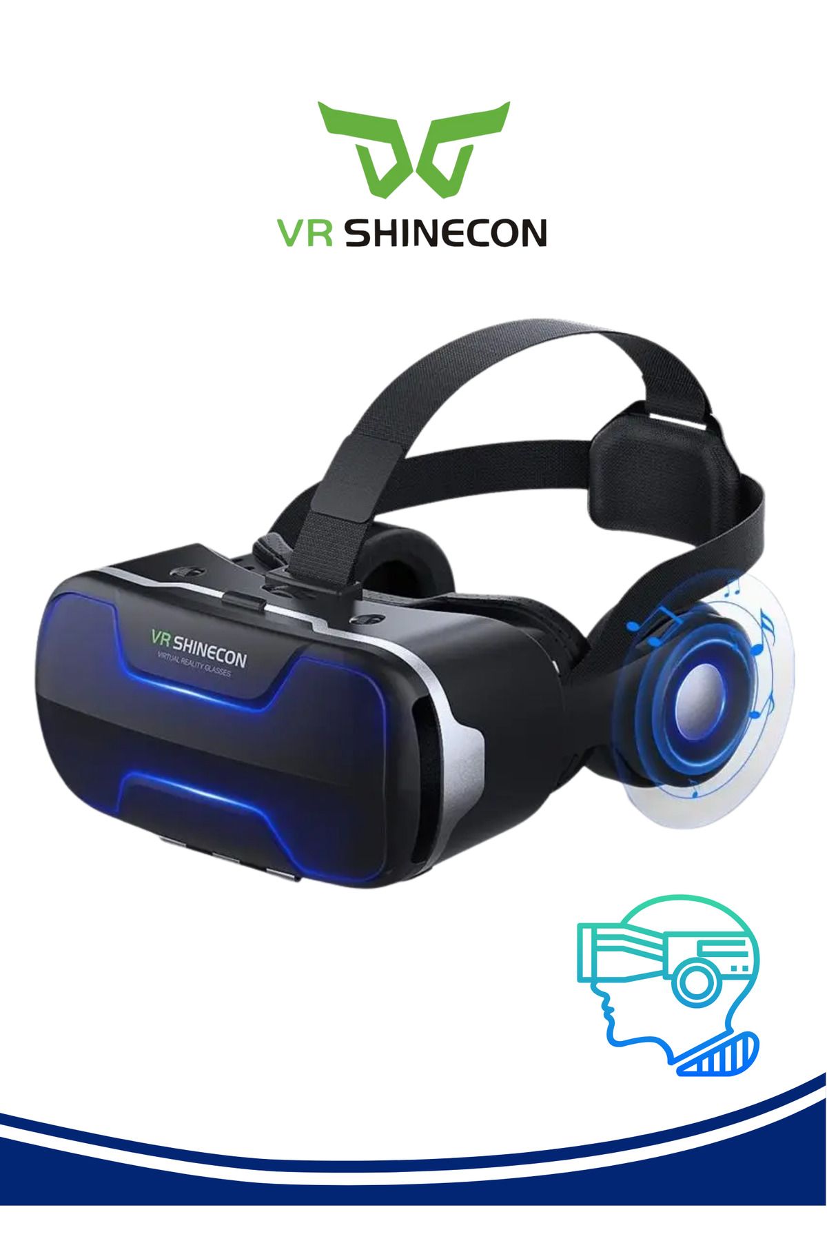 VR Shinecon G02ed 3d Kulaklıklı Sanal Gerçeklik Gözlüğü 4.7-6.6 Inç Akıllı Telefonlarla Panoramik