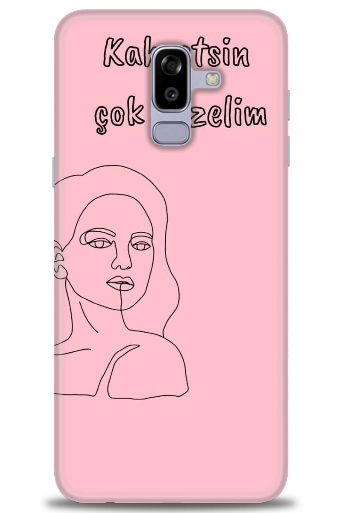 CooperTech Samsung Galaxy A8 Plus 2018 İle Uyumlu HD Baskılı Desenli Silikon Kılıf - 207