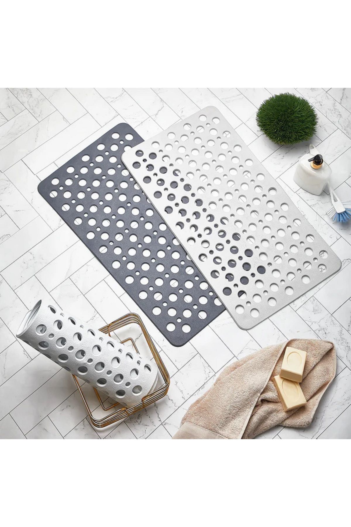MAİN SHOP Duşa Kabin Küvet Içi Banyo Paspası Vantuzlu Banyo Ve Duş Kaydırmazı 33X66 CM M-141