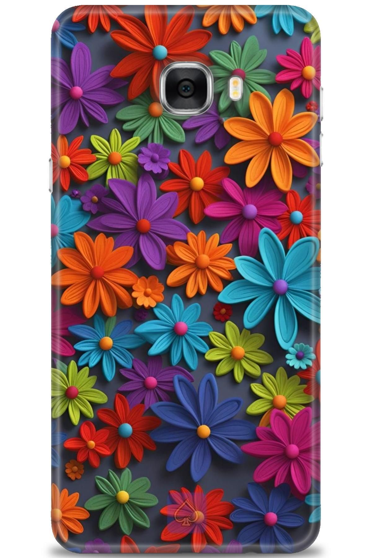 CooperTech Samsung Galaxy C7 İle Uyumlu HD Baskılı Desenli Silikon Kılıf - 315