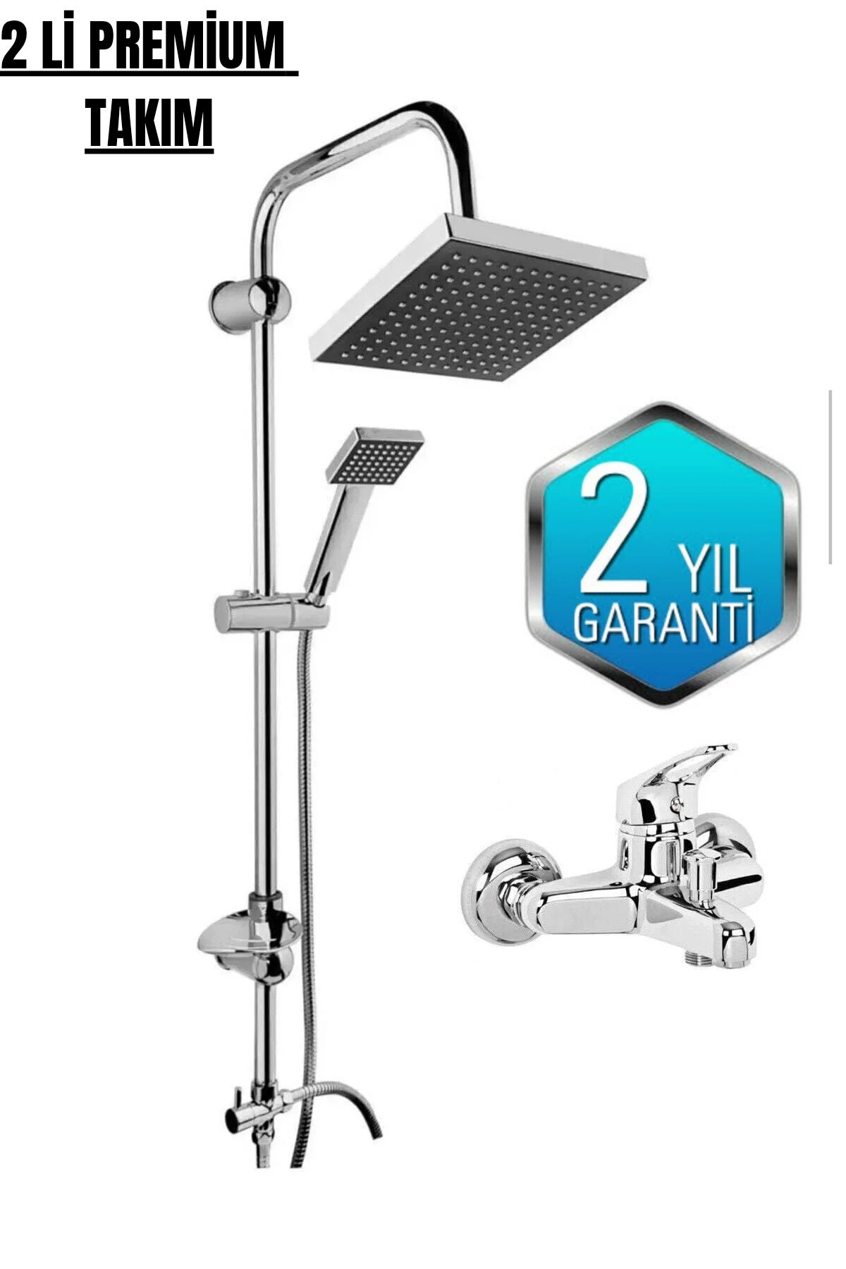 JustBS Robot Kare Tepe Duş Sistemi Set Yağmurlama Duş Seti Aç Kapa Banyo Bataryalı