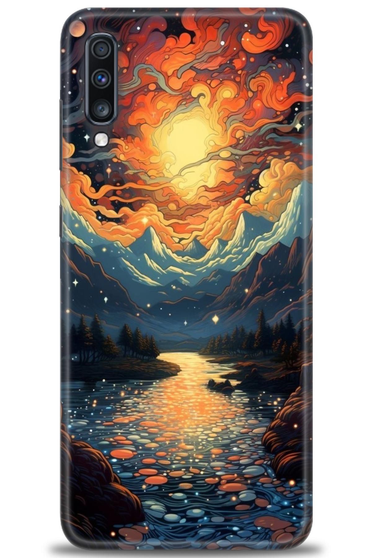 CooperTech Samsung Galaxy A70 İle Uyumlu HD Baskılı Desenli Silikon Kılıf - 883