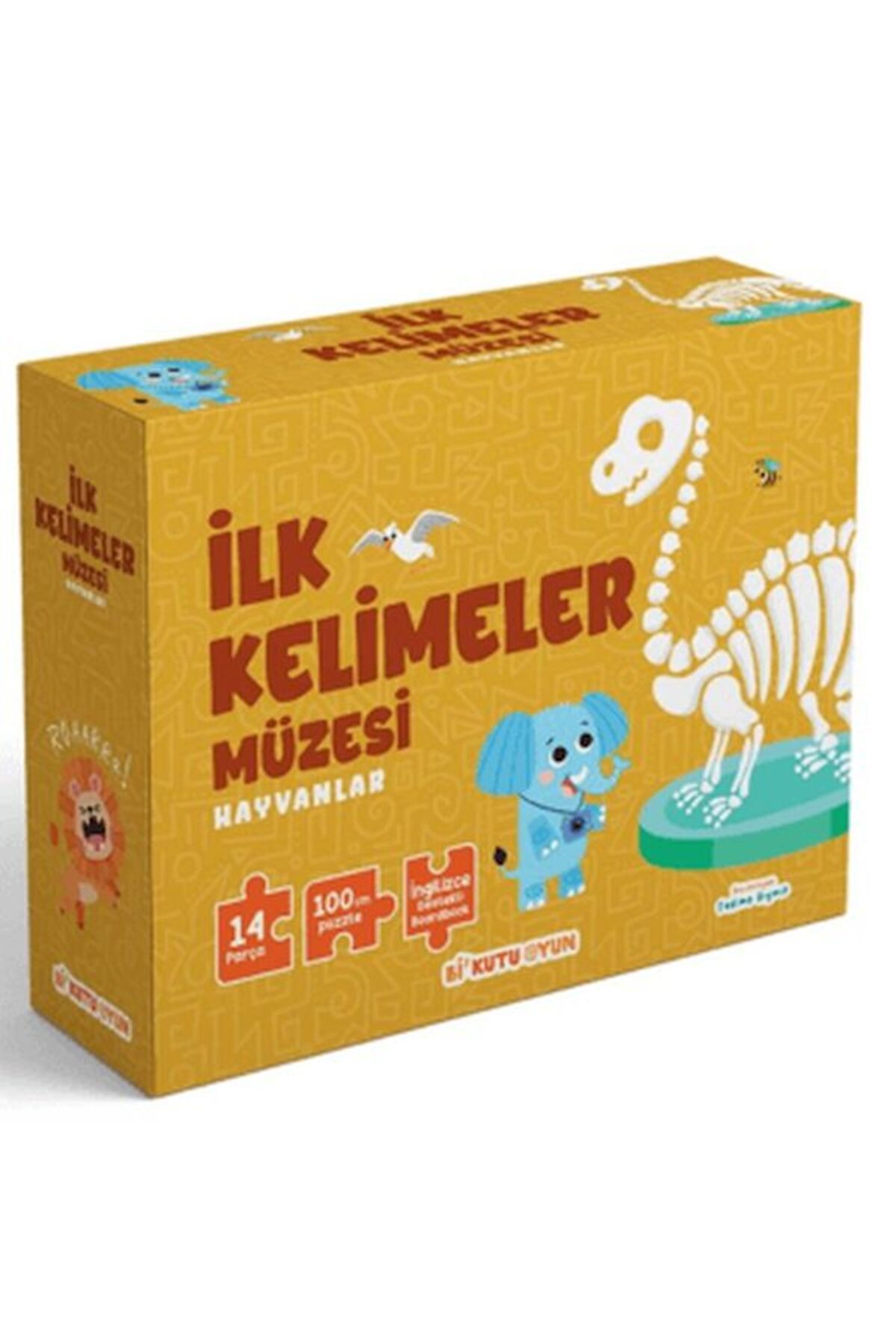 Bi Kutu Oyun İlk Kelimeler Müzesi - Hayvanlar (İngilizce Destekli Kitap ve Yapboz Seti)