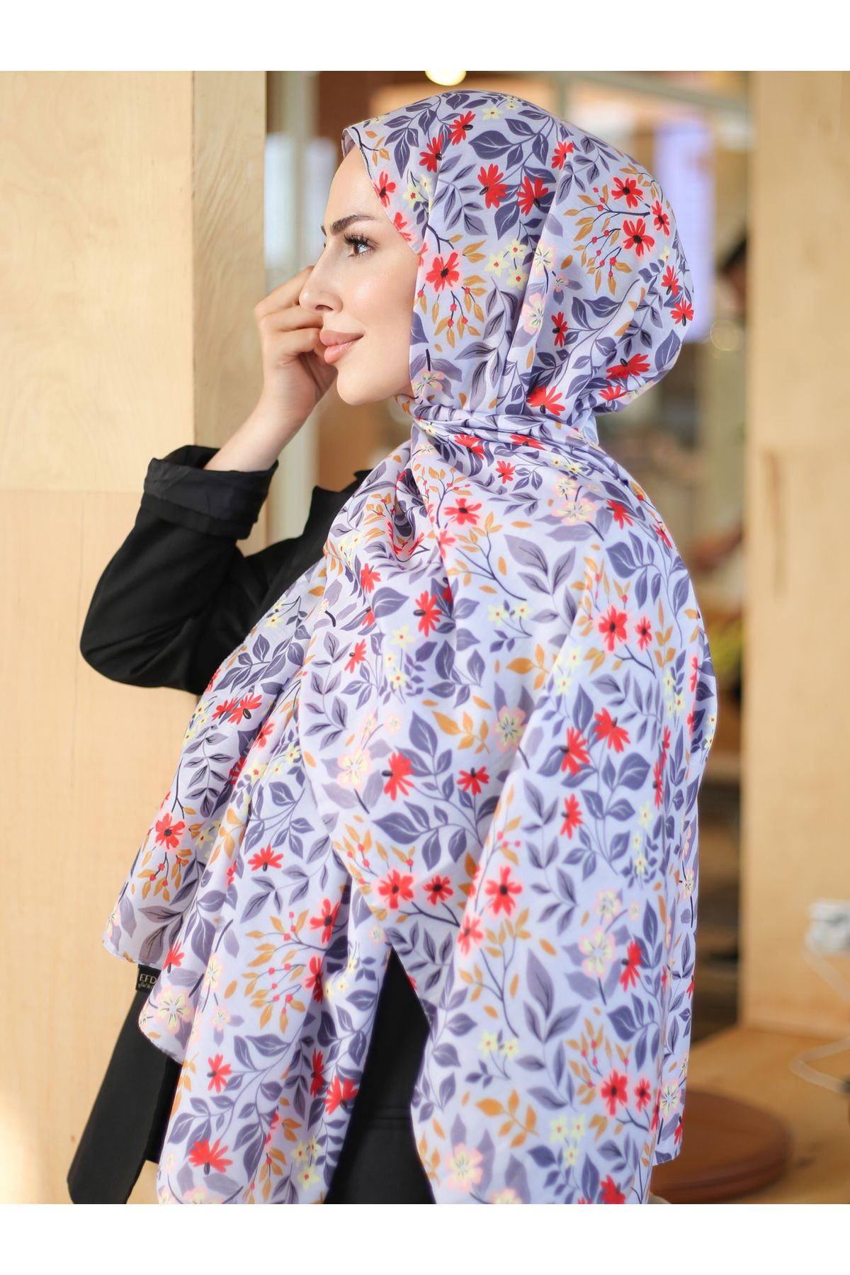 efdal şal eşarp-Summer Pattern Imported Cotton Shawl 3