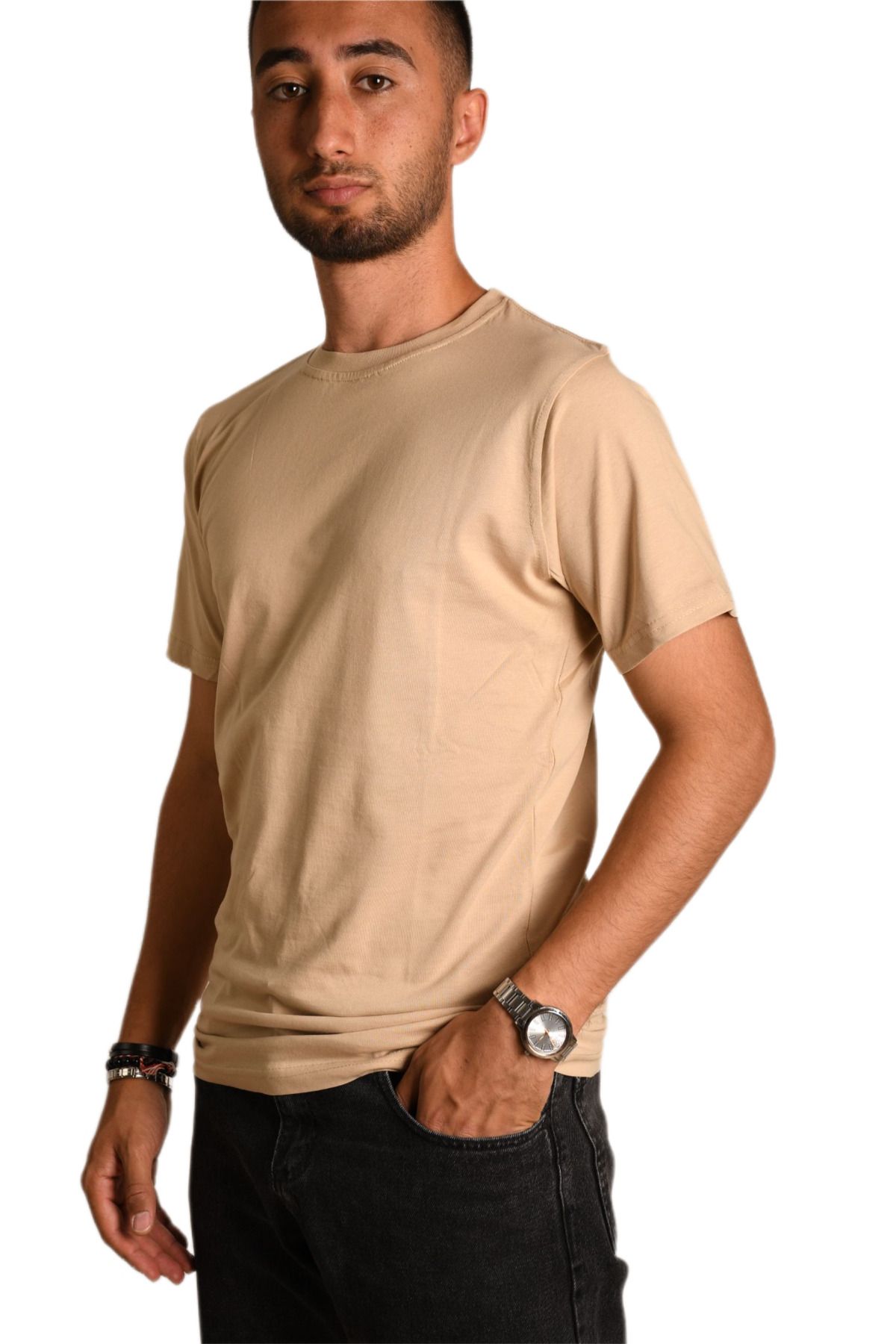 Butik Erkek Sıfır Yaka Regular Fit Kısa Kol Tişört BGL-ST04713