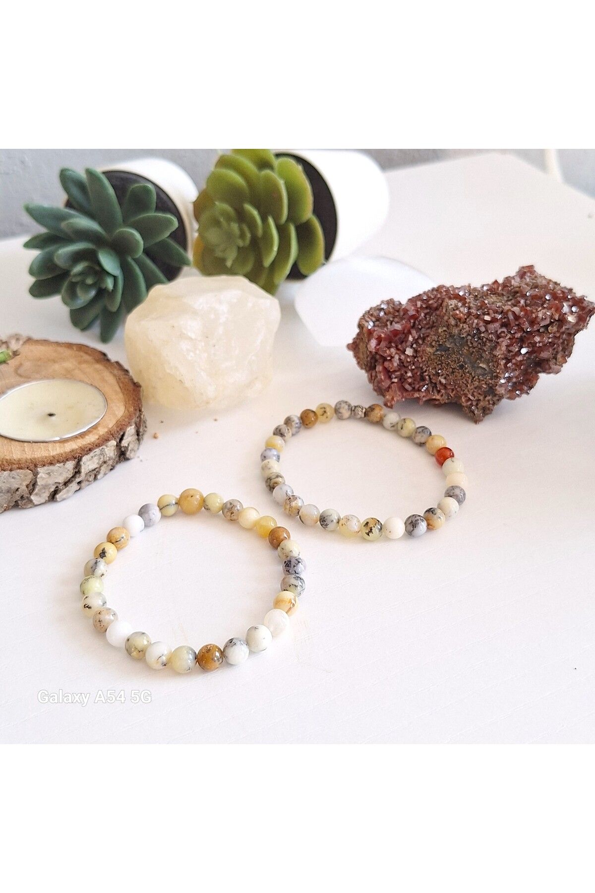 ERSOYDEMİRÖZDETAŞ DOĞALTAŞ OPAL8MM KÜRE KESİM BİLEKLİK