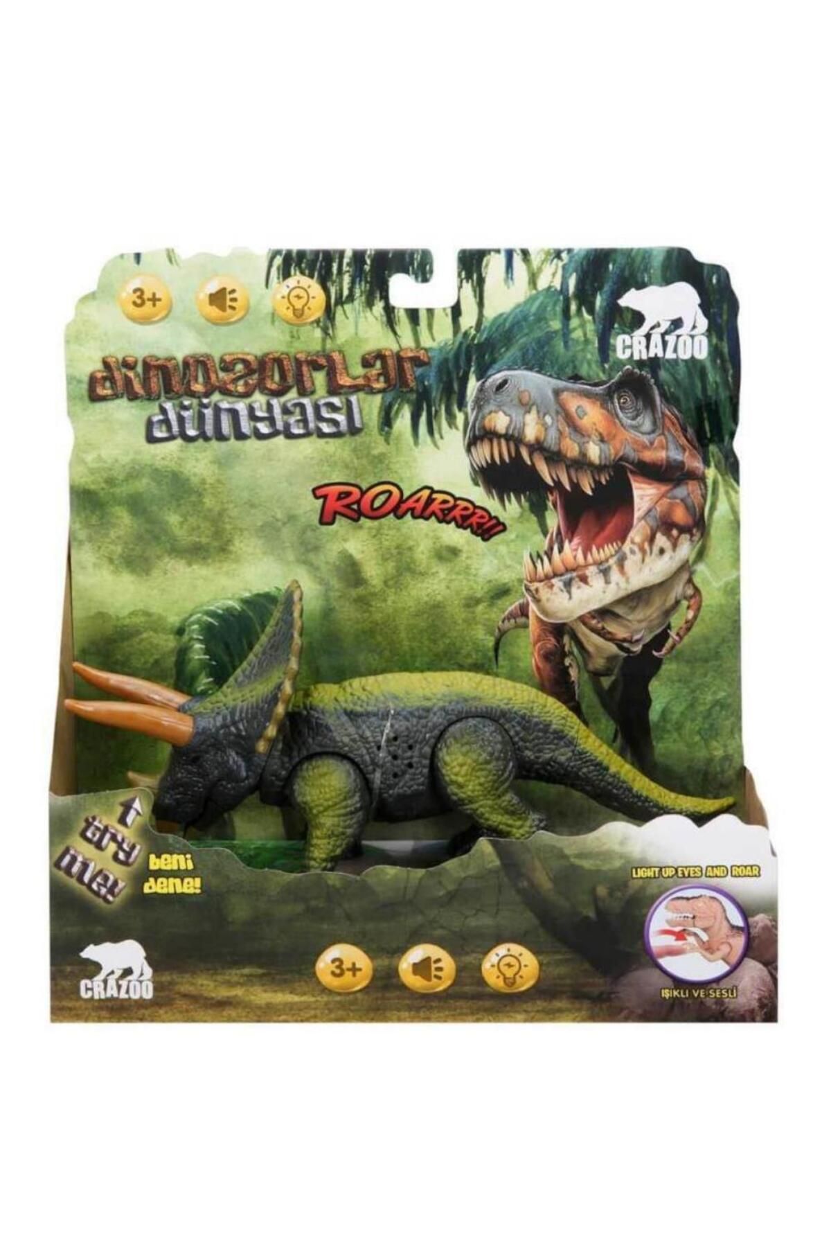 merland benvecocuk Triceraptors Dinozor Işıklı Sesli - RS6171 (Lisinya)
