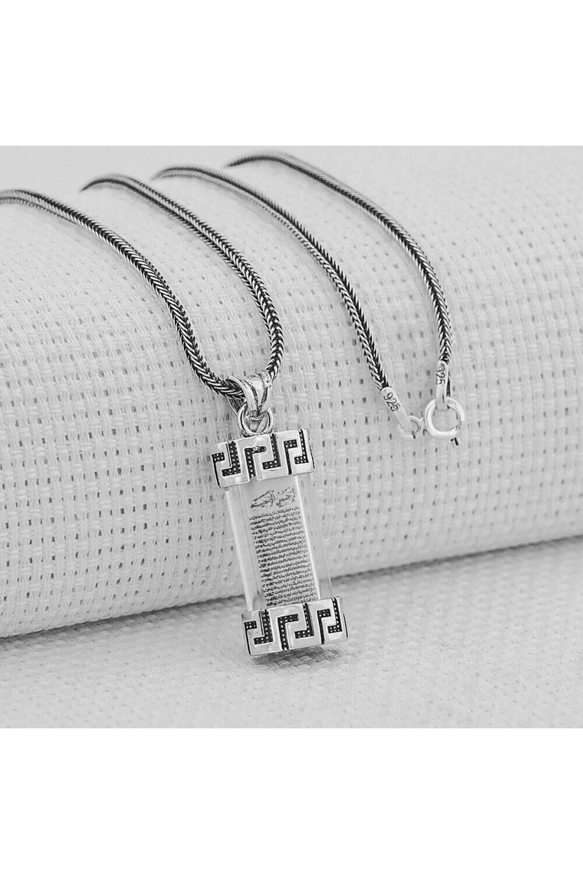 shop Dualı Muska Cevşen 925 Ayar Gümüş Erkek Kolye