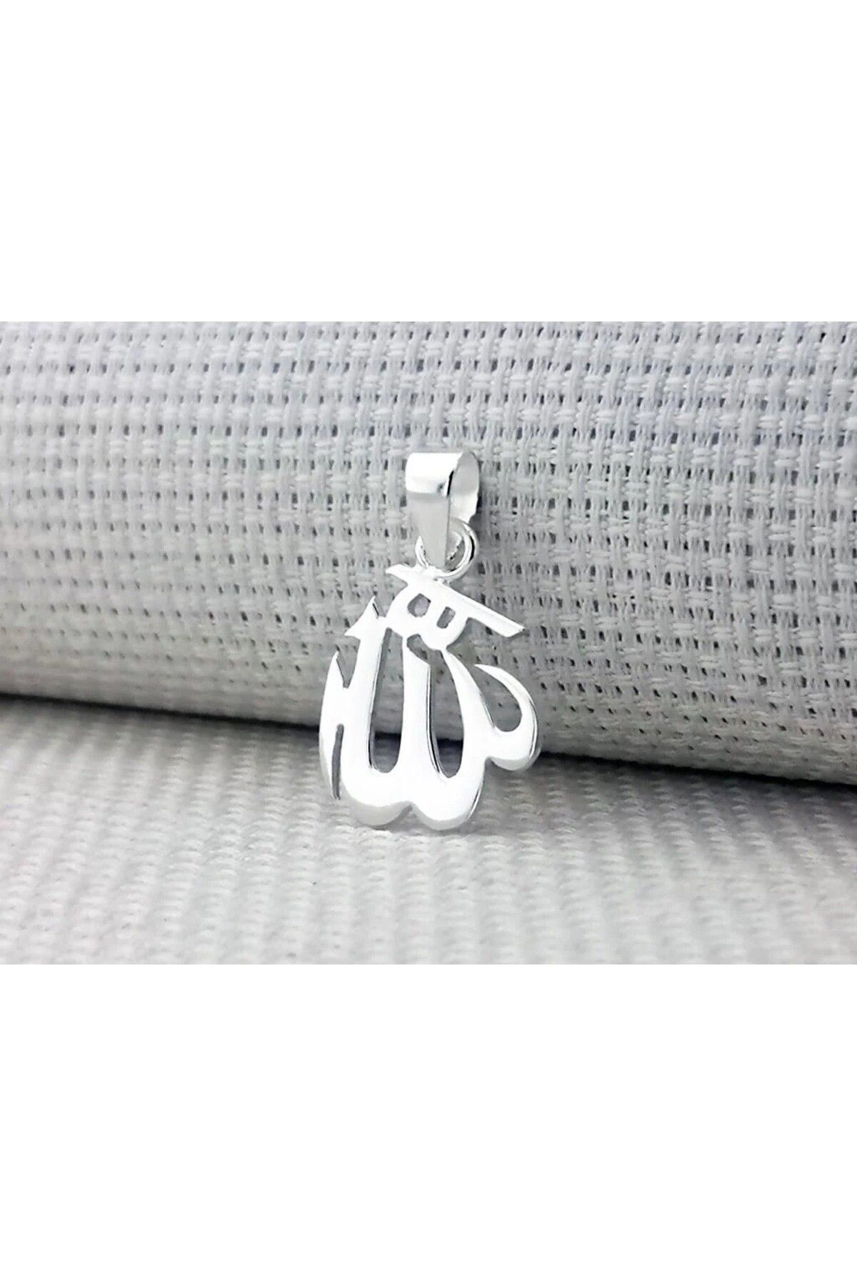 shop Allah Yazılı Küçük Boy Parlak925 Ayar Gümüş Erkek Kolye Ucu